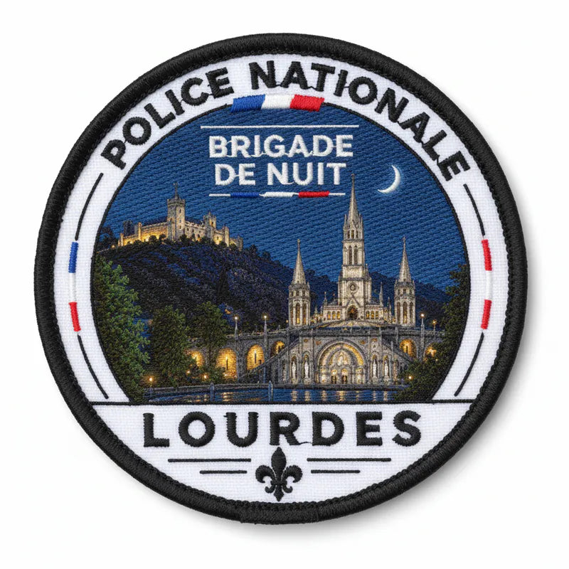 Patch Brodé Police Nationale Brigade de Nuit Lourdes 5 cm | PPATCH - Patch brodé personnalisé