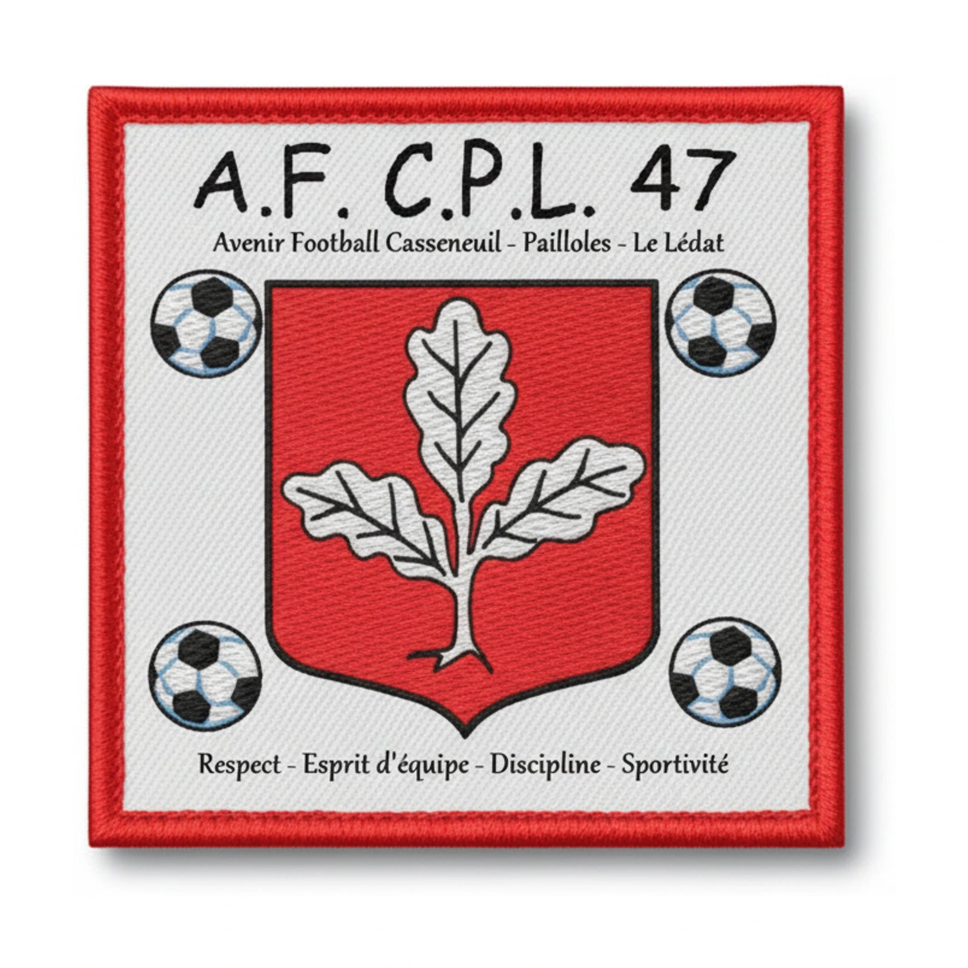 Patch brodé AV.F.CASSENEUIL PAILLOLES LEDAT 47 Football logo