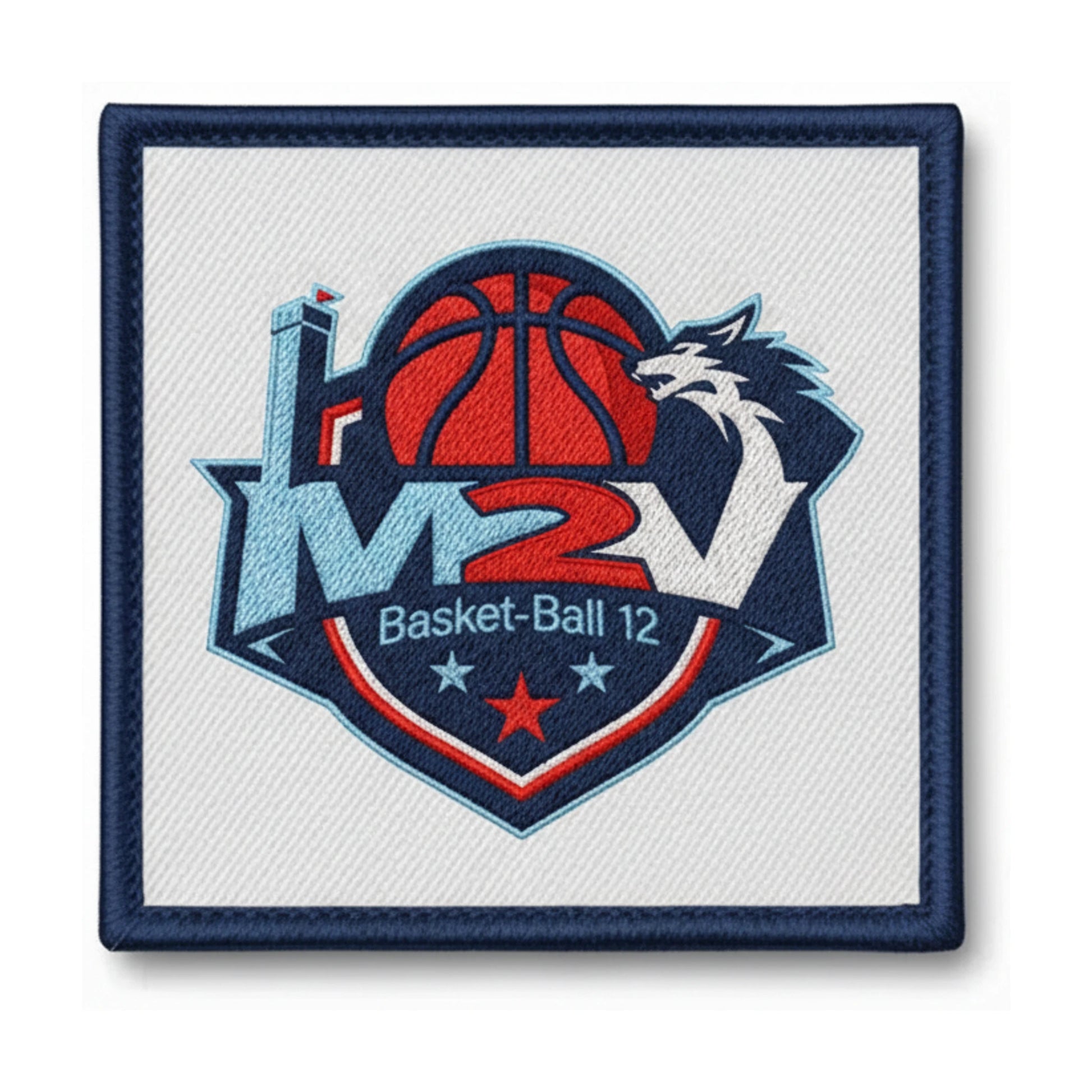 Patch brodé Martiel Villeneuve Villefranche Basketball 12 Basketball logo