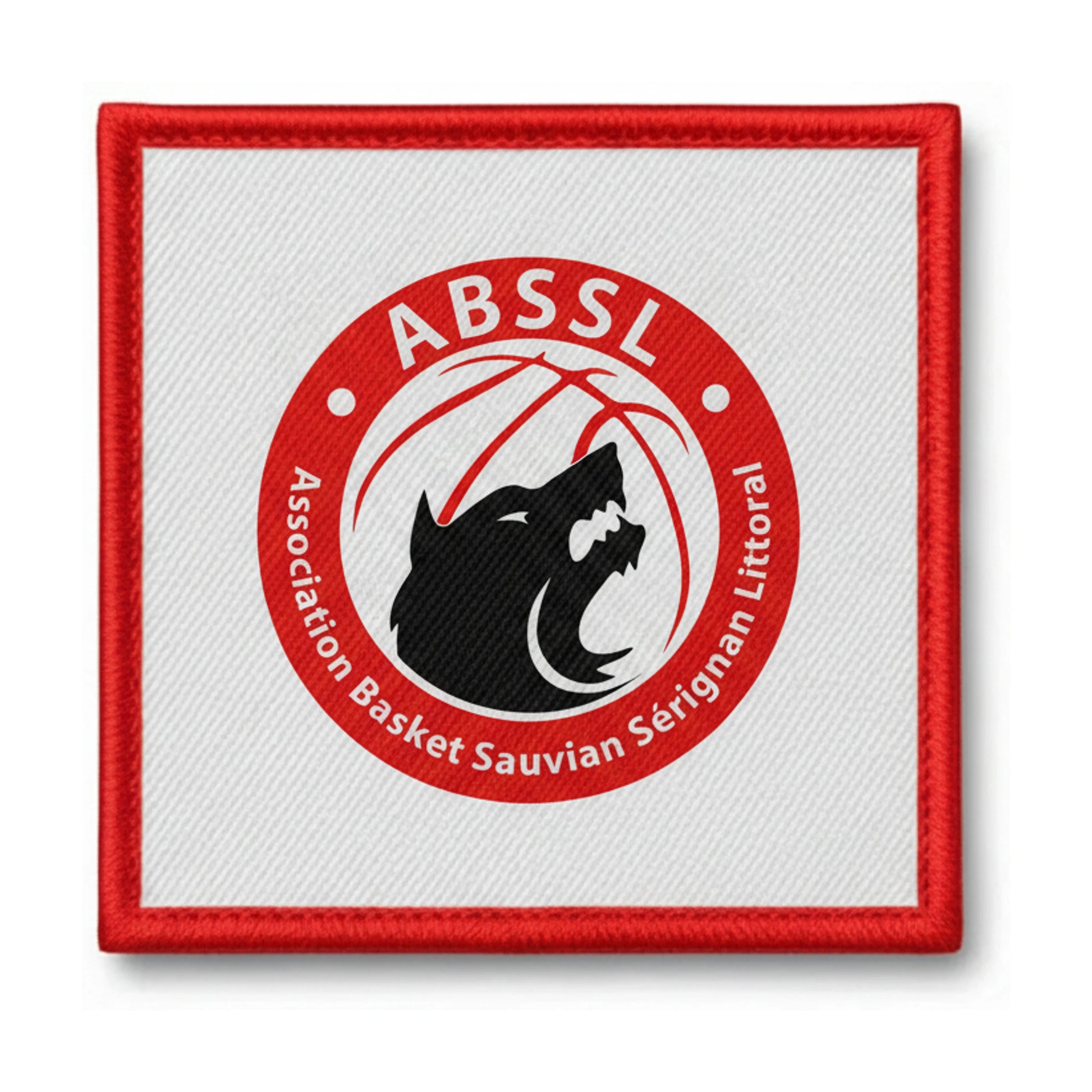 Patch brodé Association Basket Sauvian Serignan Littoral Basketball logo