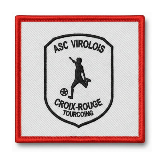 Patch brodé A. S. C. VIROLOIS  / CROIX ROUGE Football logo