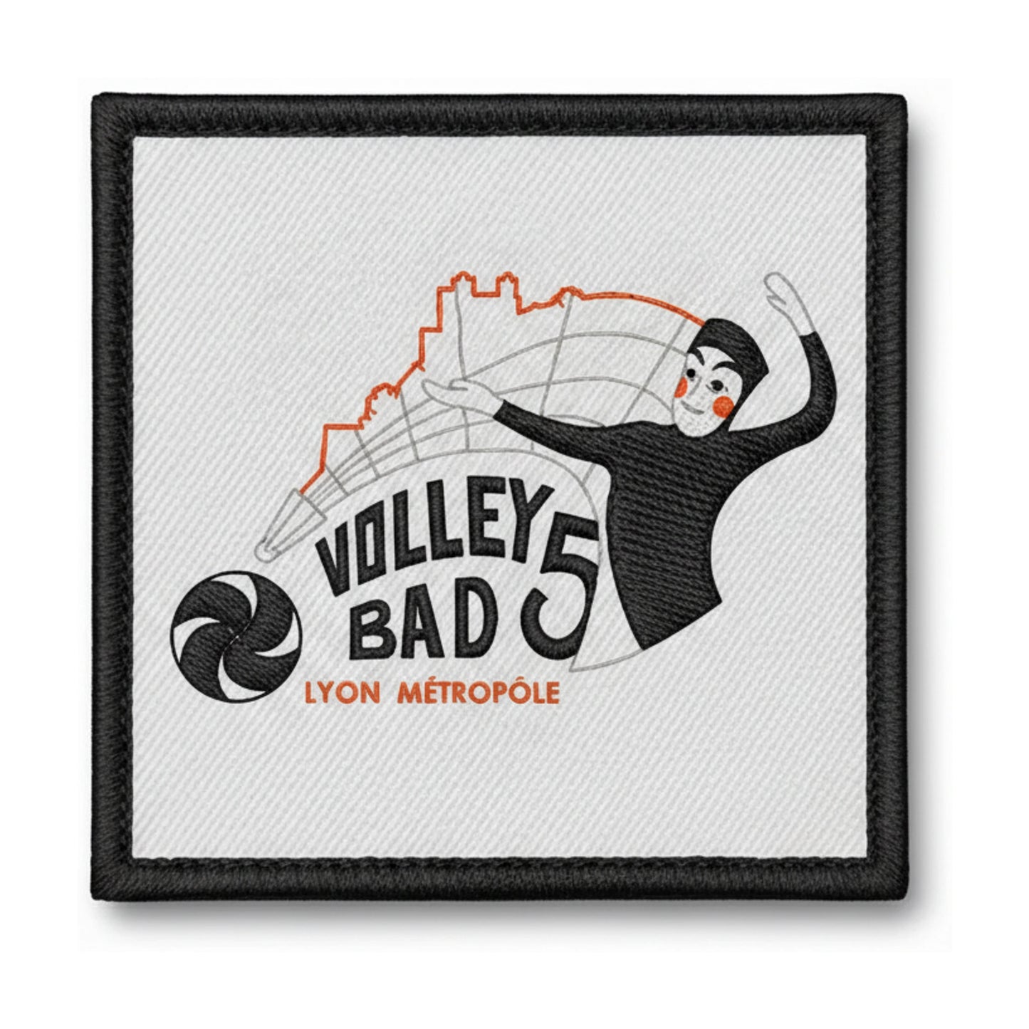 Patch brodé VBLM 5 (VOLLEY - BAD - LYON METROPOLE 5) Volley logo