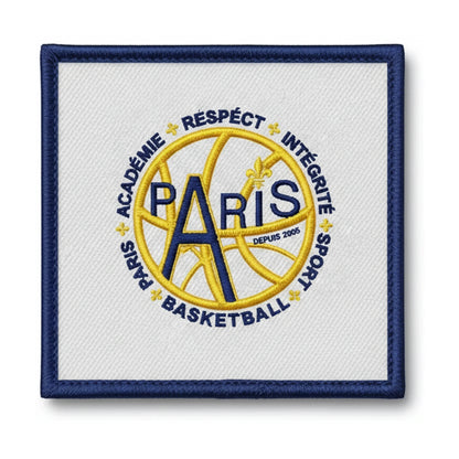 Patch brodé Paris Academie Respect Integrite Sport Basketball logo