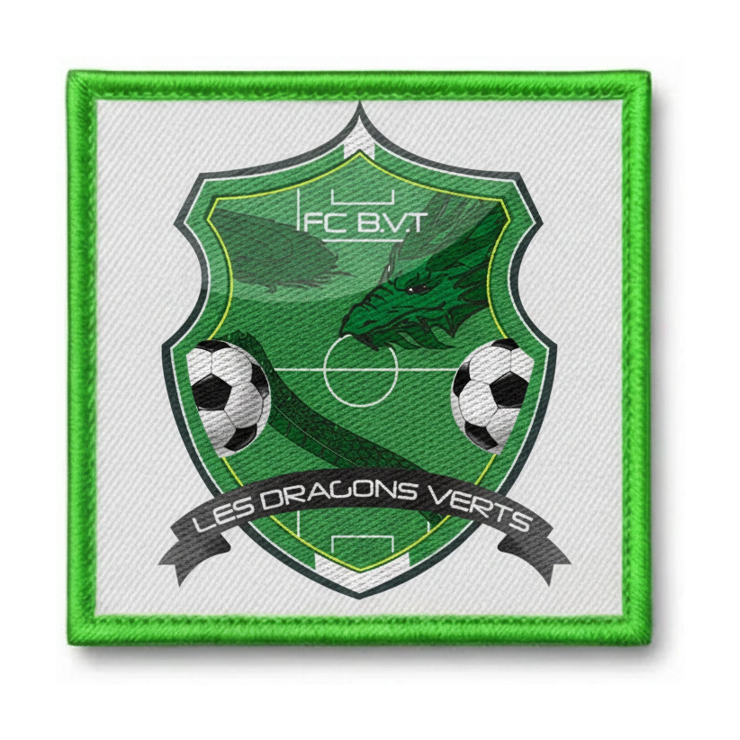 Patch brodé DRAGONS VERTS F.C.B. V. T. Football logo