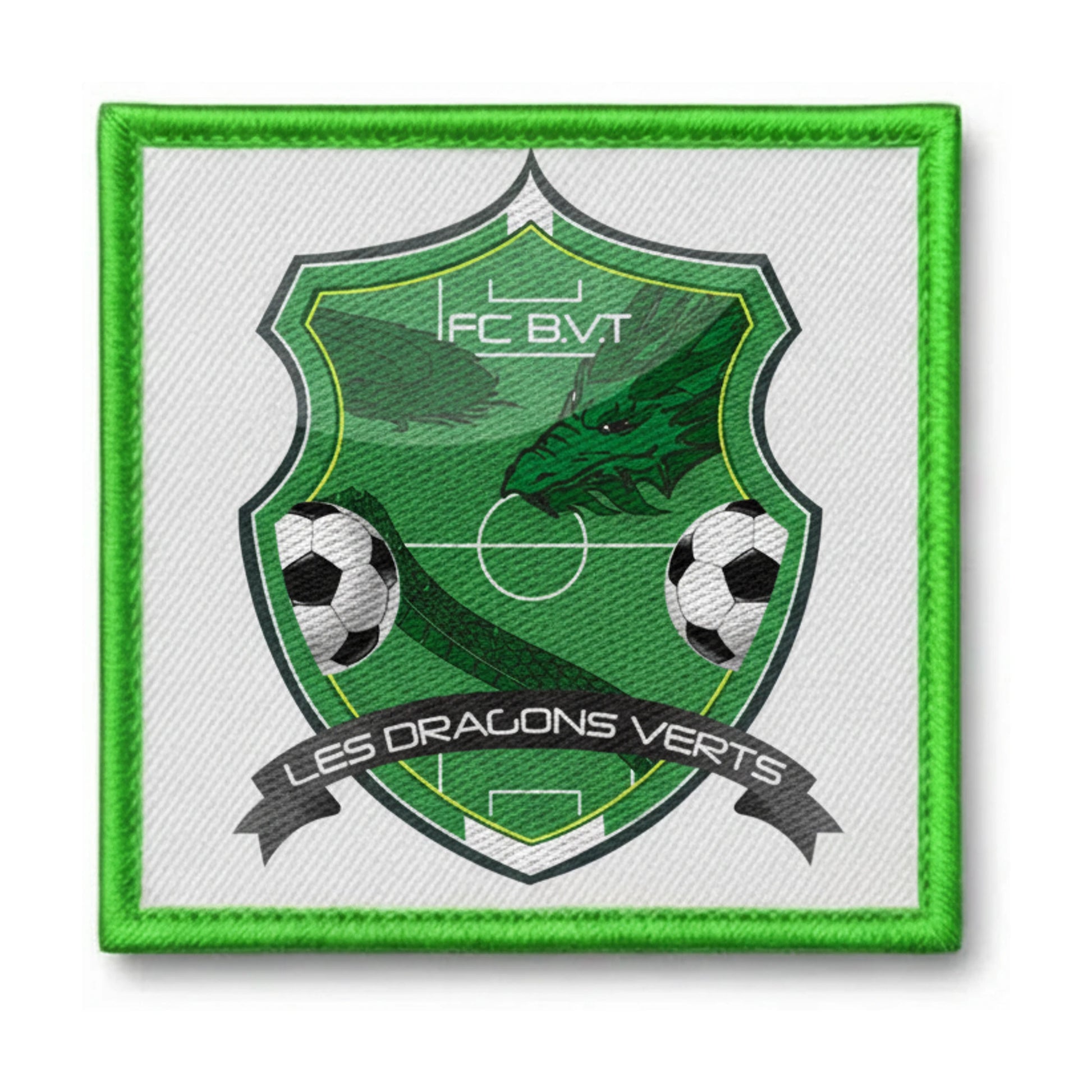 Patch brodé DRAGONS VERTS F.C.B. V. T. Football logo