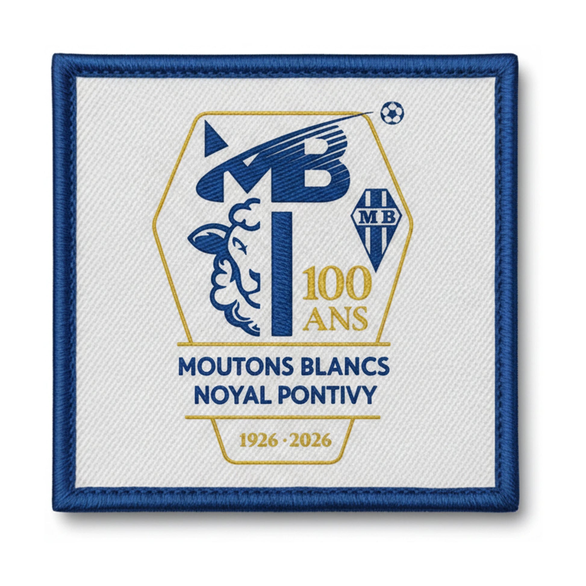 Patch brodé LES MOUTONS BLANCS NOYAL PONTIVY Football logo