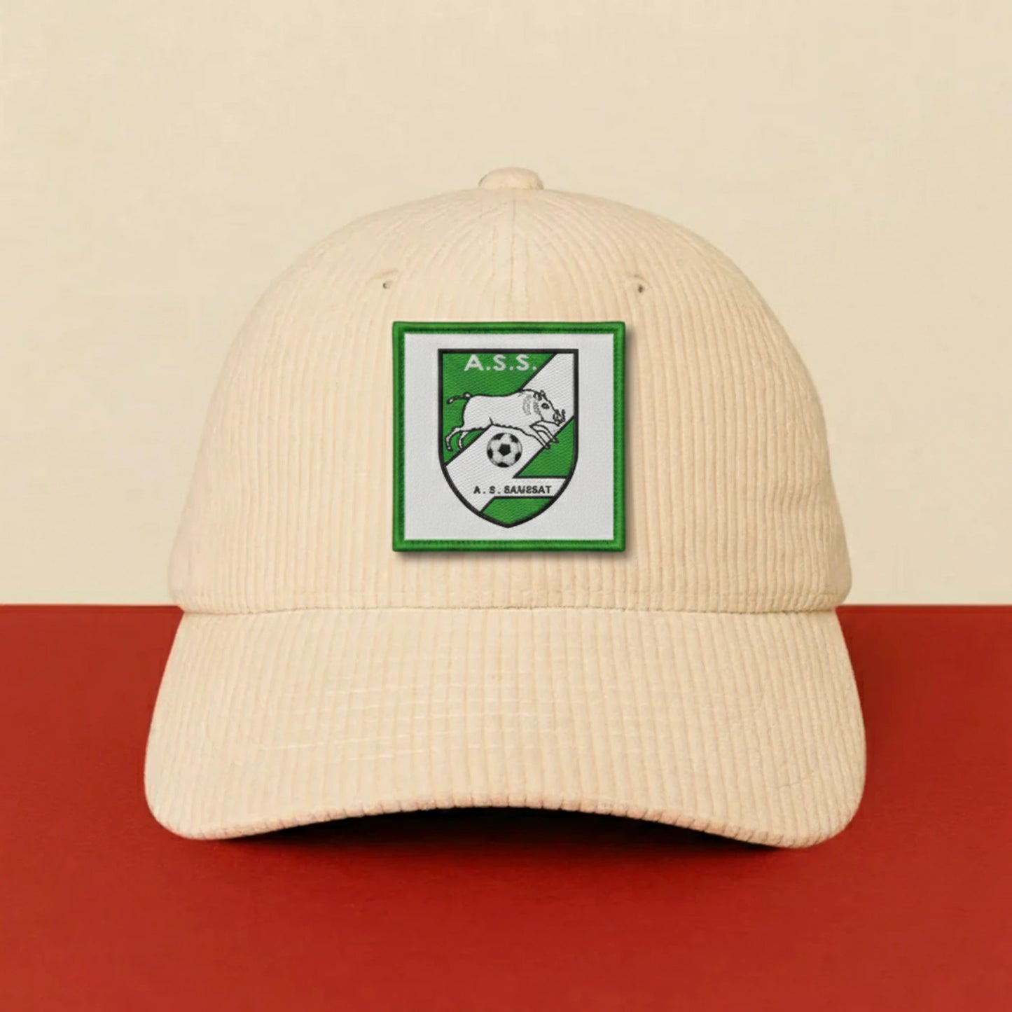 Patch A.S. DE SANSSAT sur casquette à velcro PPATCH