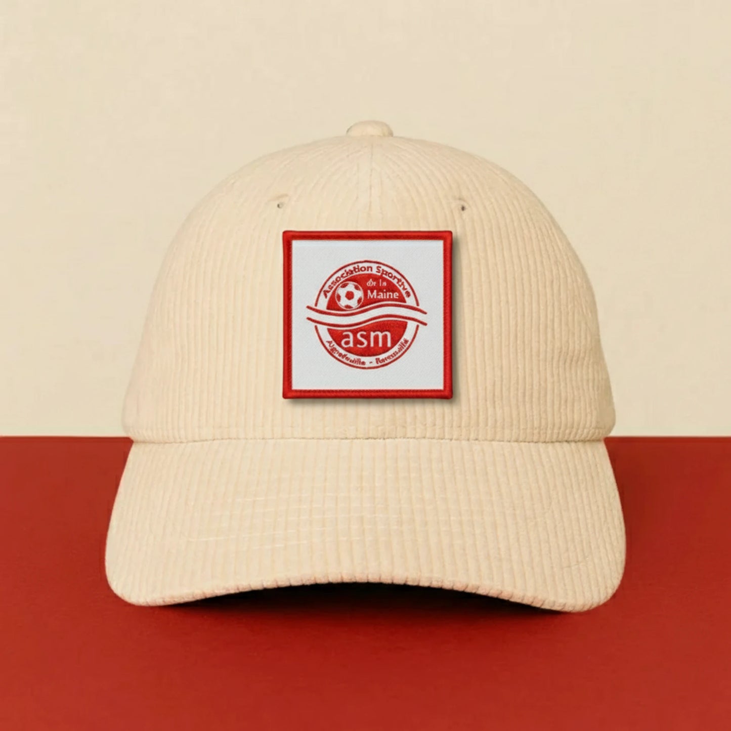 Patch A.S. DE MAINE AIGREF.REMOUILLE sur casquette à velcro PPATCH