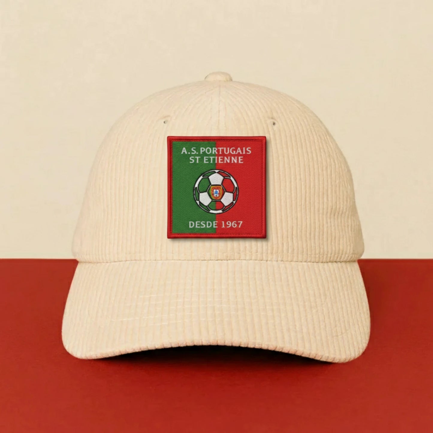 Détail broderie patch A.S. PORTUGAIS LOIRE ST ETIENNE