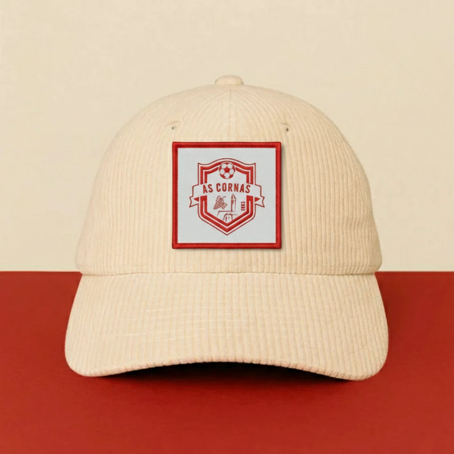 Patch A.S. CORNAS sur casquette à velcro PPATCH
