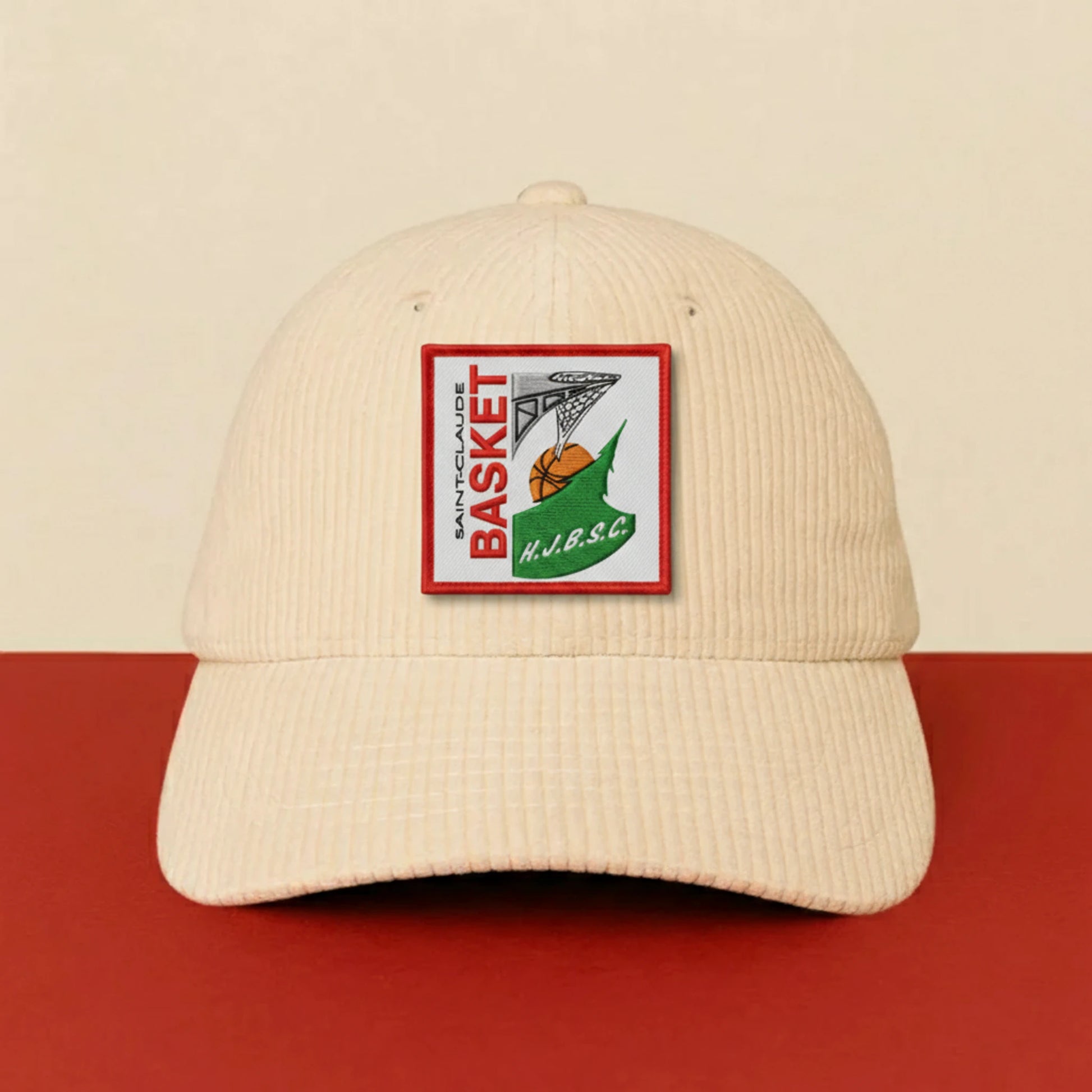 Patch Haut Jura Basket St Claude sur casquette à velcro PPATCH