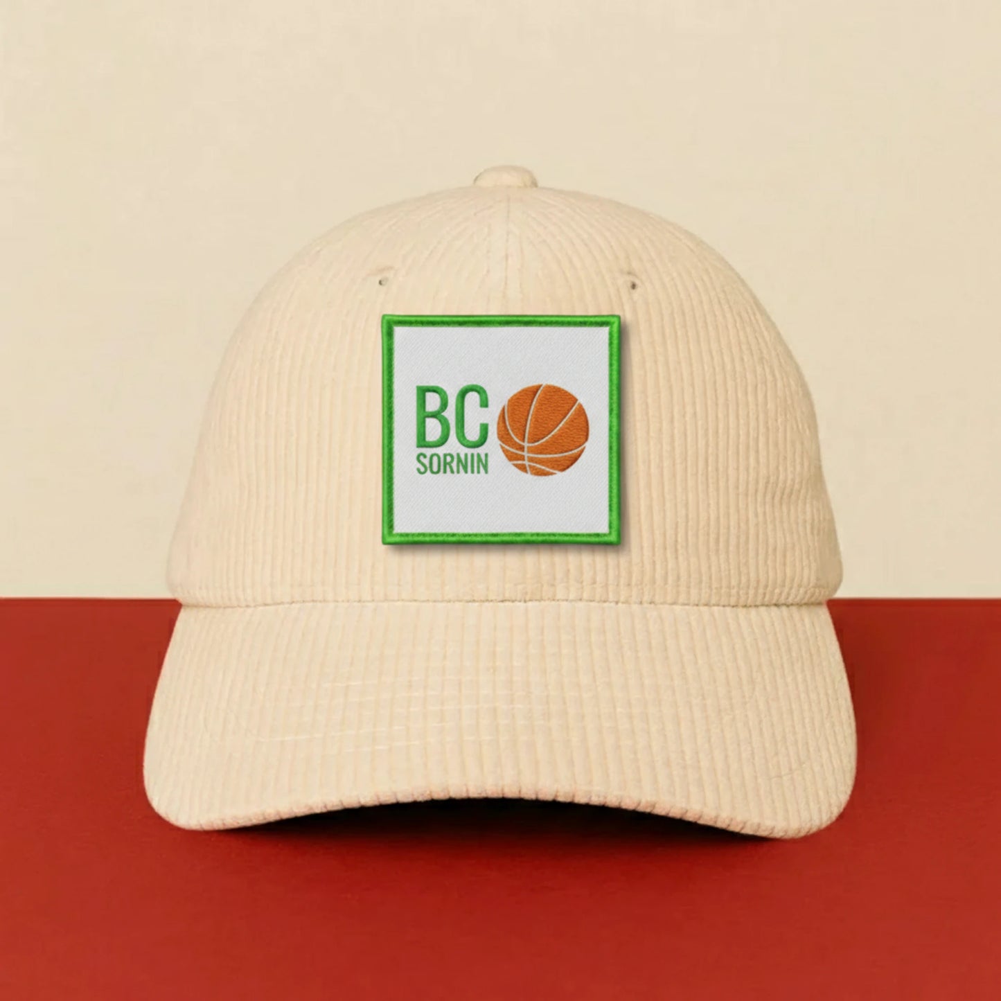 Patch Sornin BC sur casquette à velcro PPATCH