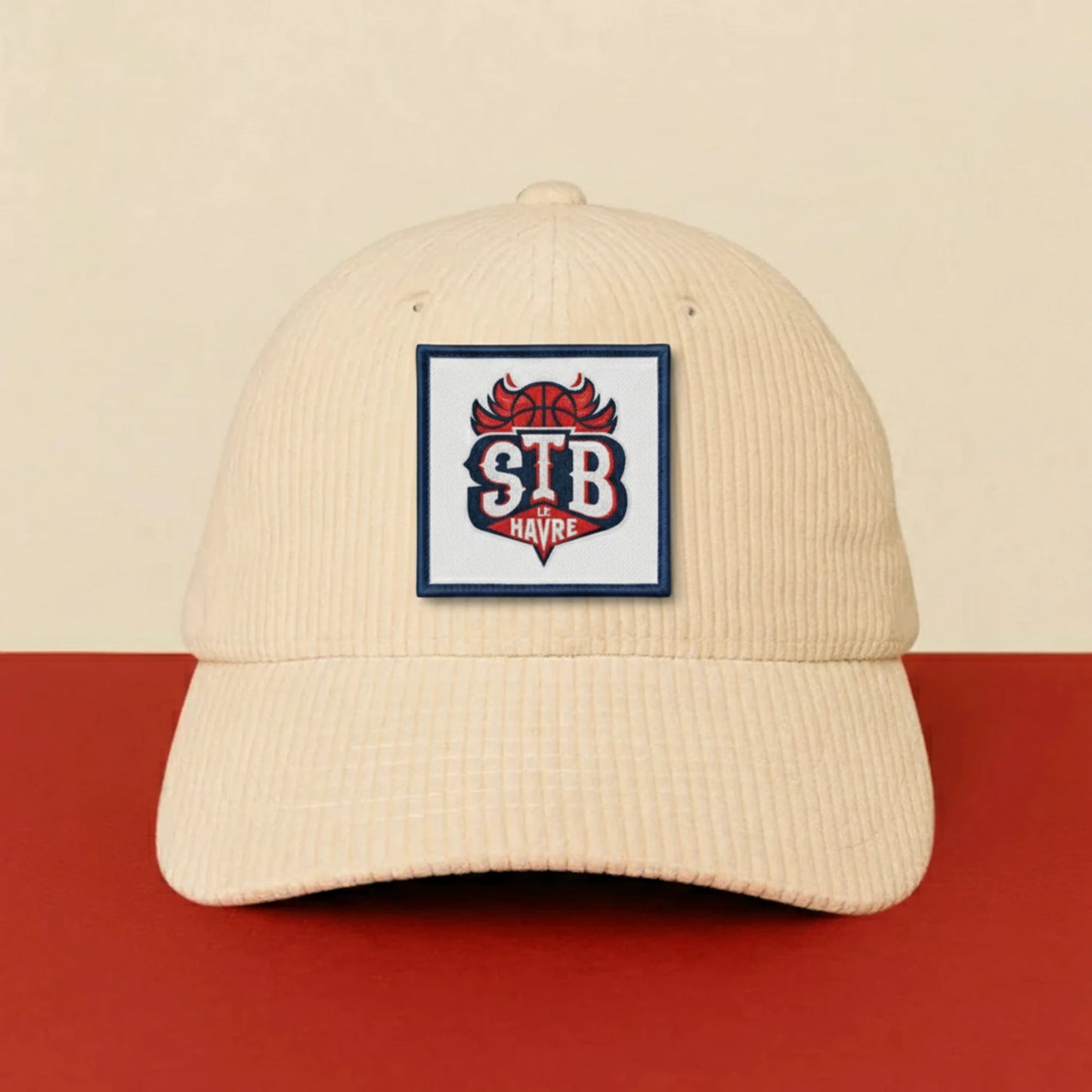 Détail broderie patch Saint Thomas Basket Le Havre