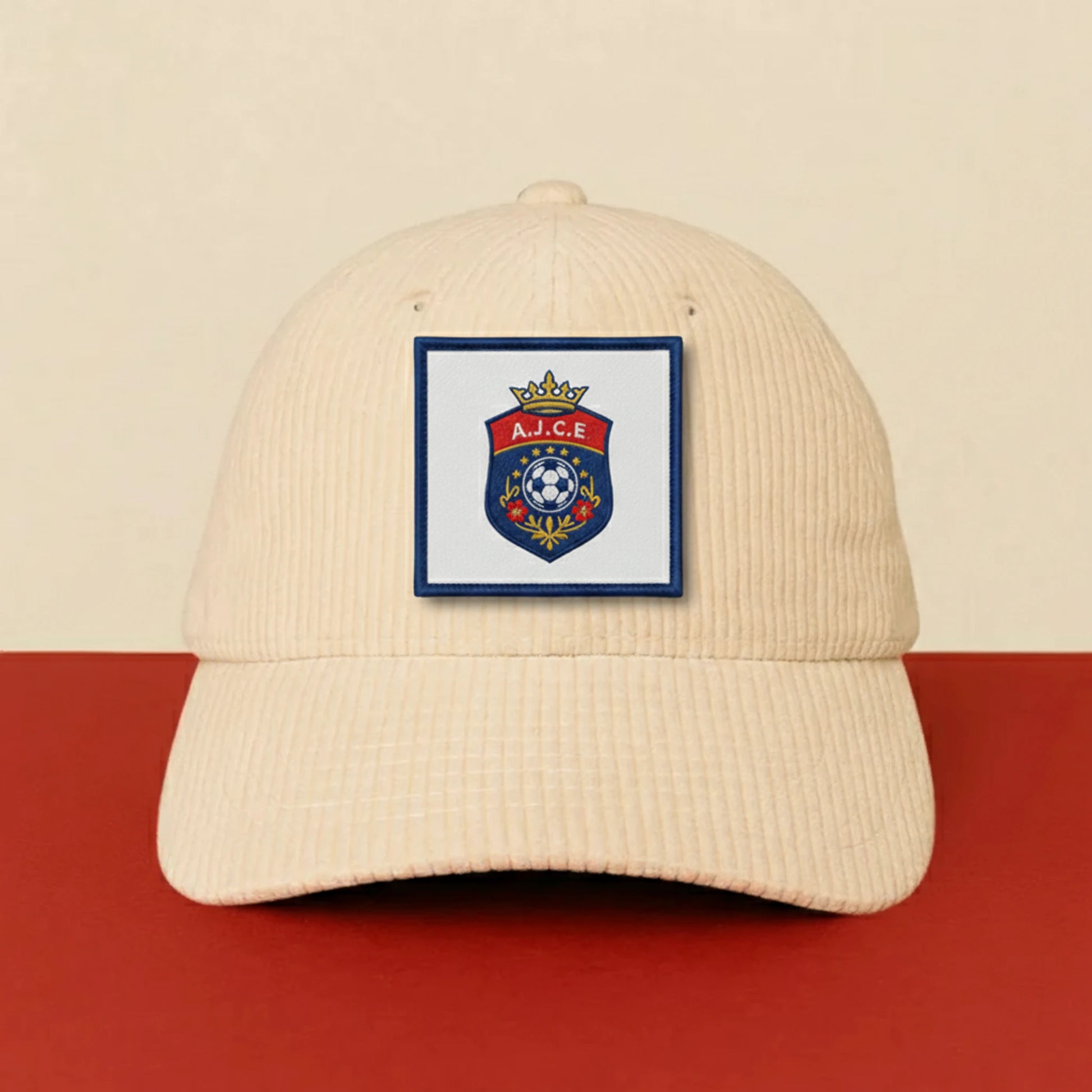 Détail broderie patch ACADÉMIE FOOTBALL CLUB ERMONT