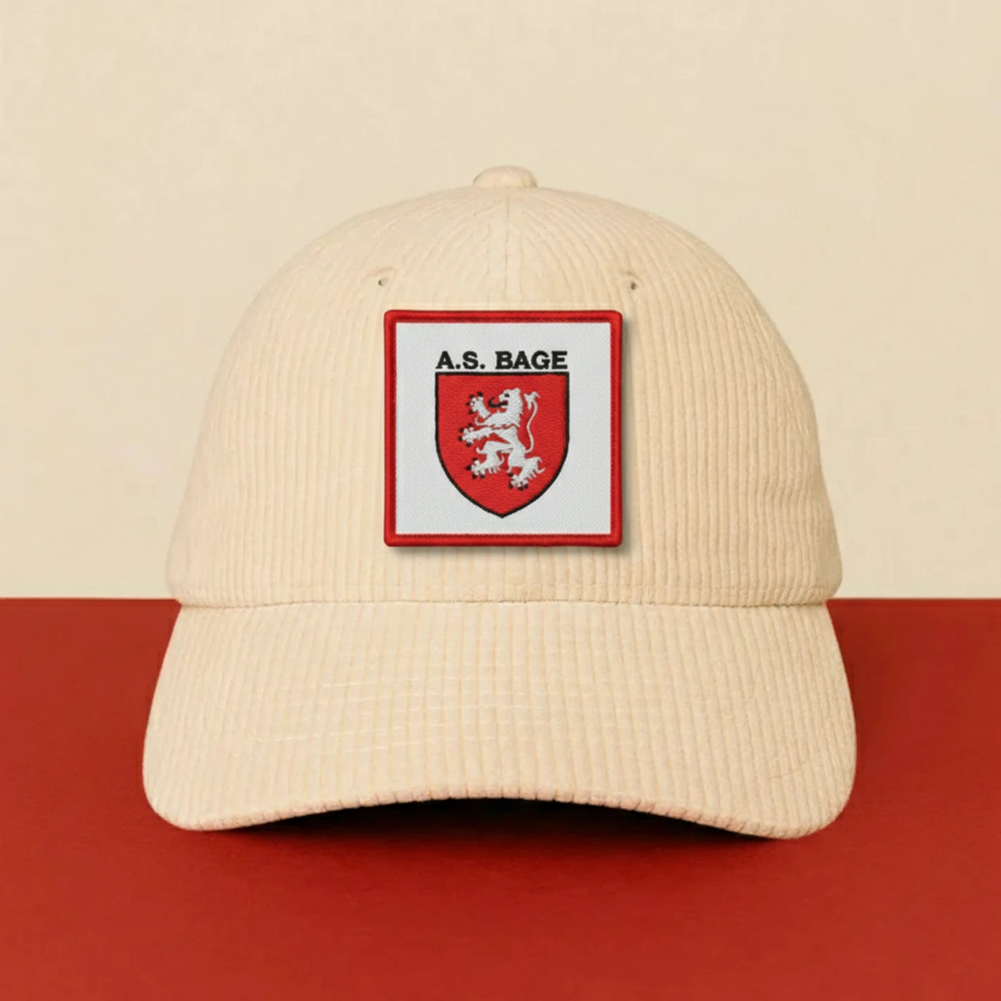 Patch A.S. BAGE LE CHATEL sur casquette à velcro PPATCH