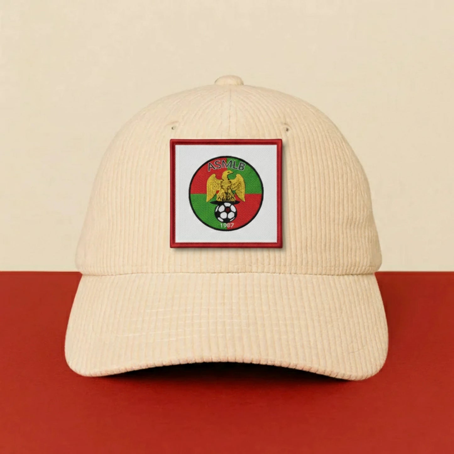 Patch A.S. MOURMELON LIVRY sur casquette à velcro PPATCH