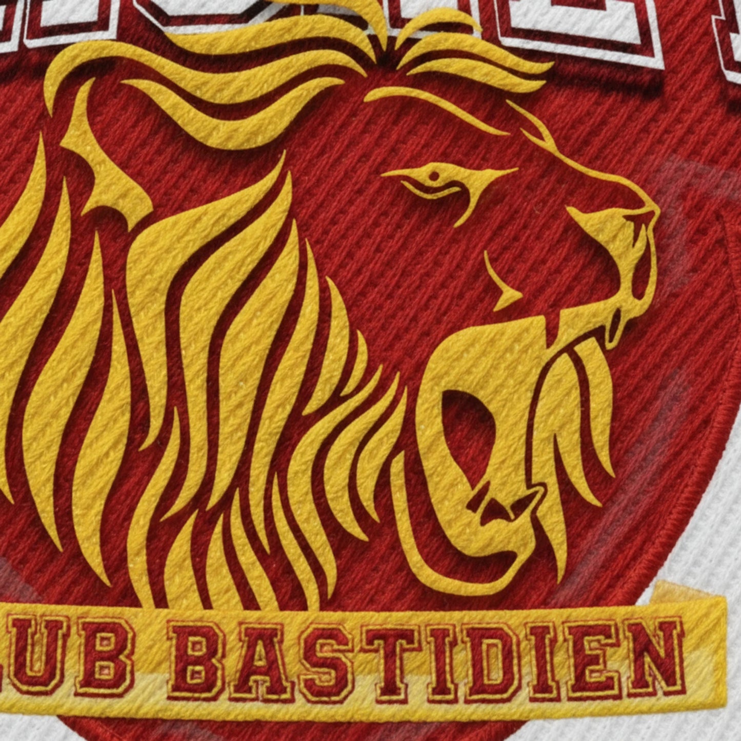 Détail broderie patch Basket Club Bastidien