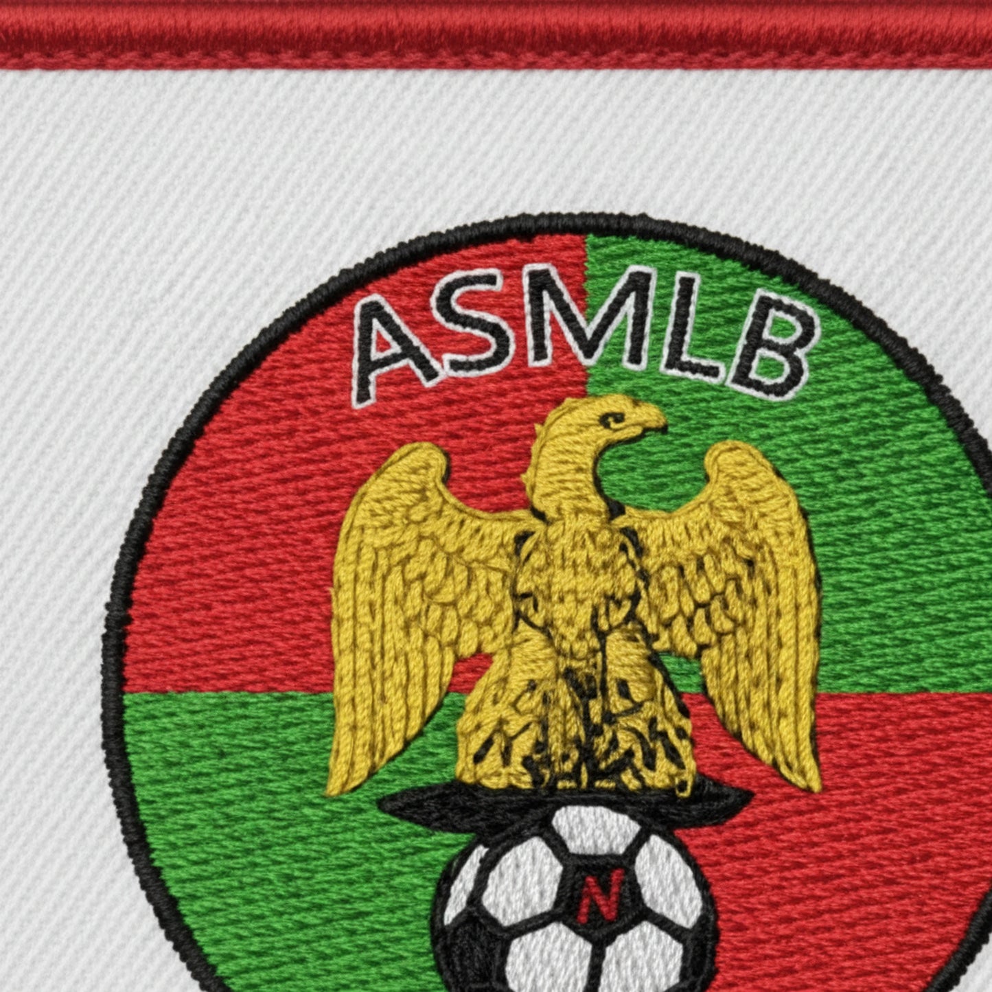 Détail broderie patch A.S. MOURMELON LIVRY