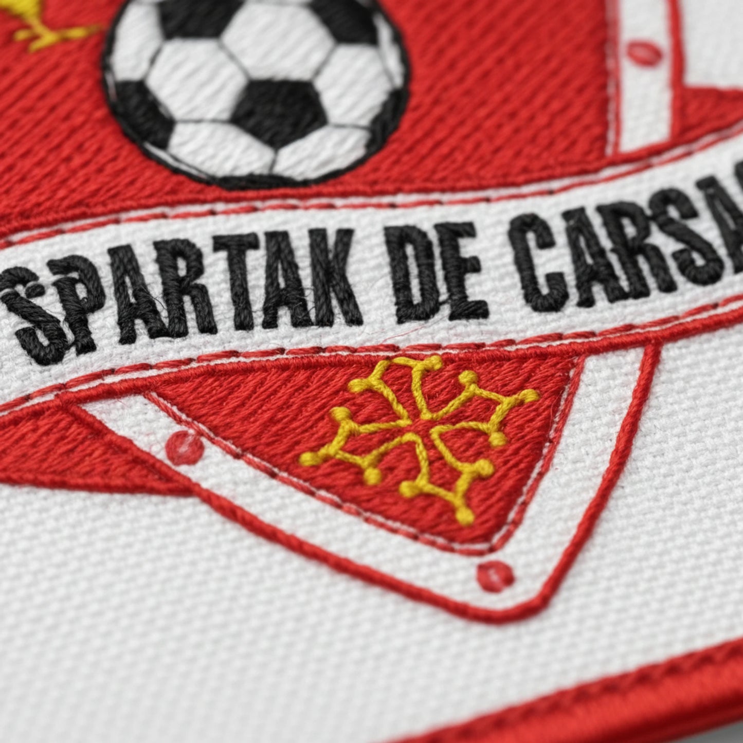 Détail broderie patch Fc Spartak De Carsac