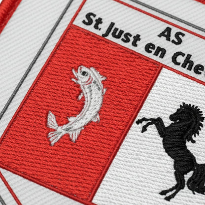 Détail broderie patch A.S. ST JUST EN CHEVALET