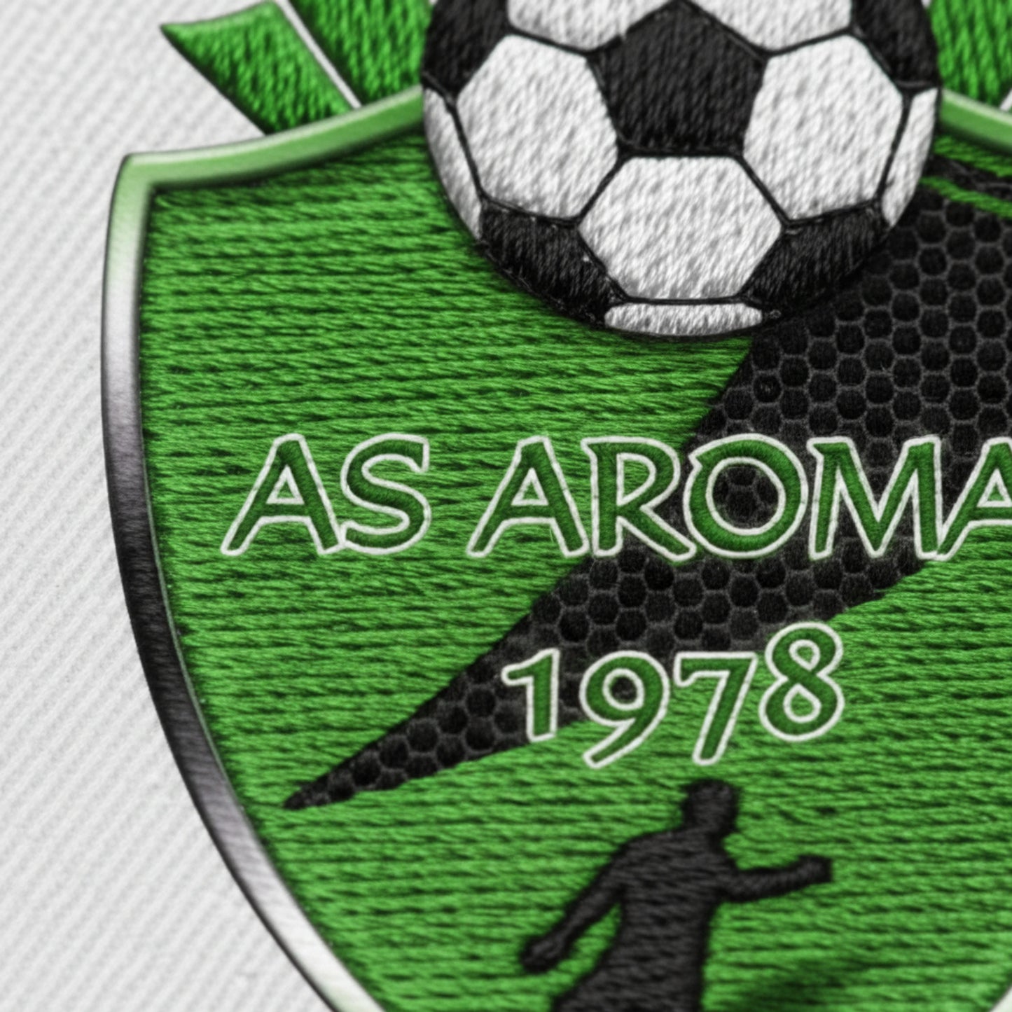 Détail broderie patch A.S. AROMAS