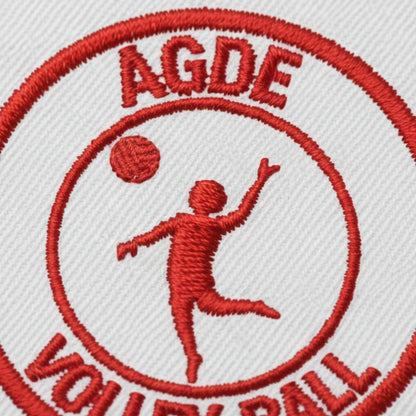 Détail broderie patch Agde Volley Ball