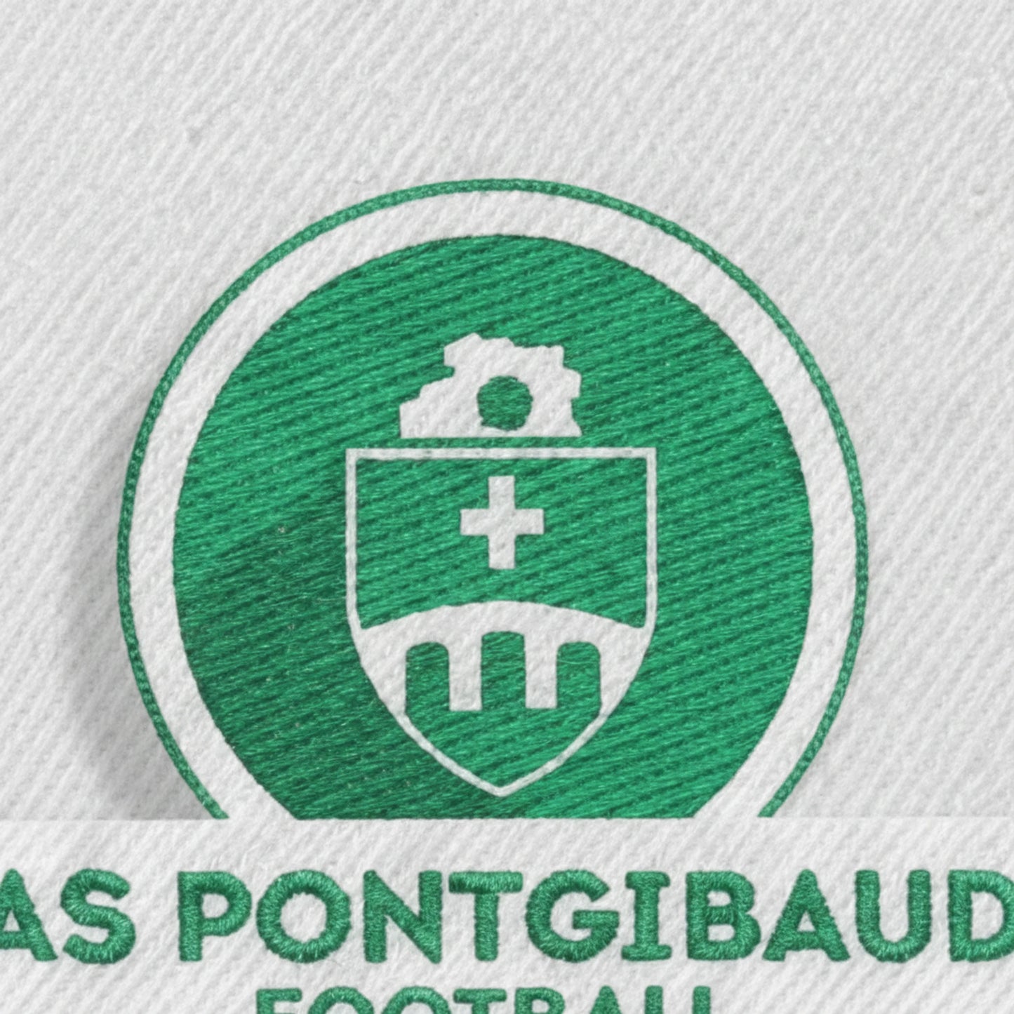 Détail broderie patch A.S. PONTGIBAUD FOOTBALL