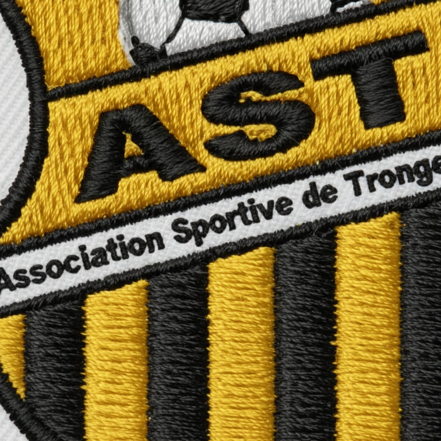 Détail broderie patch A.S. DE TRONGET