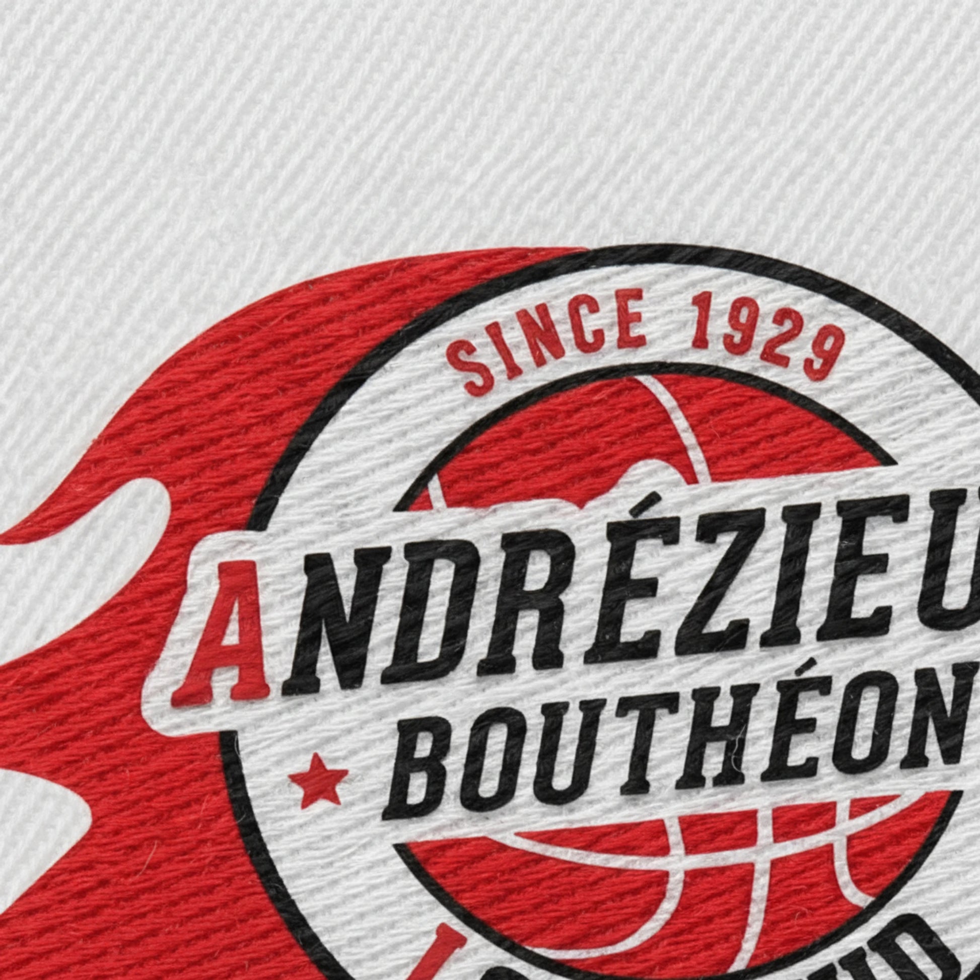 Détail broderie patch Andrezieux Boutheon Als Basket