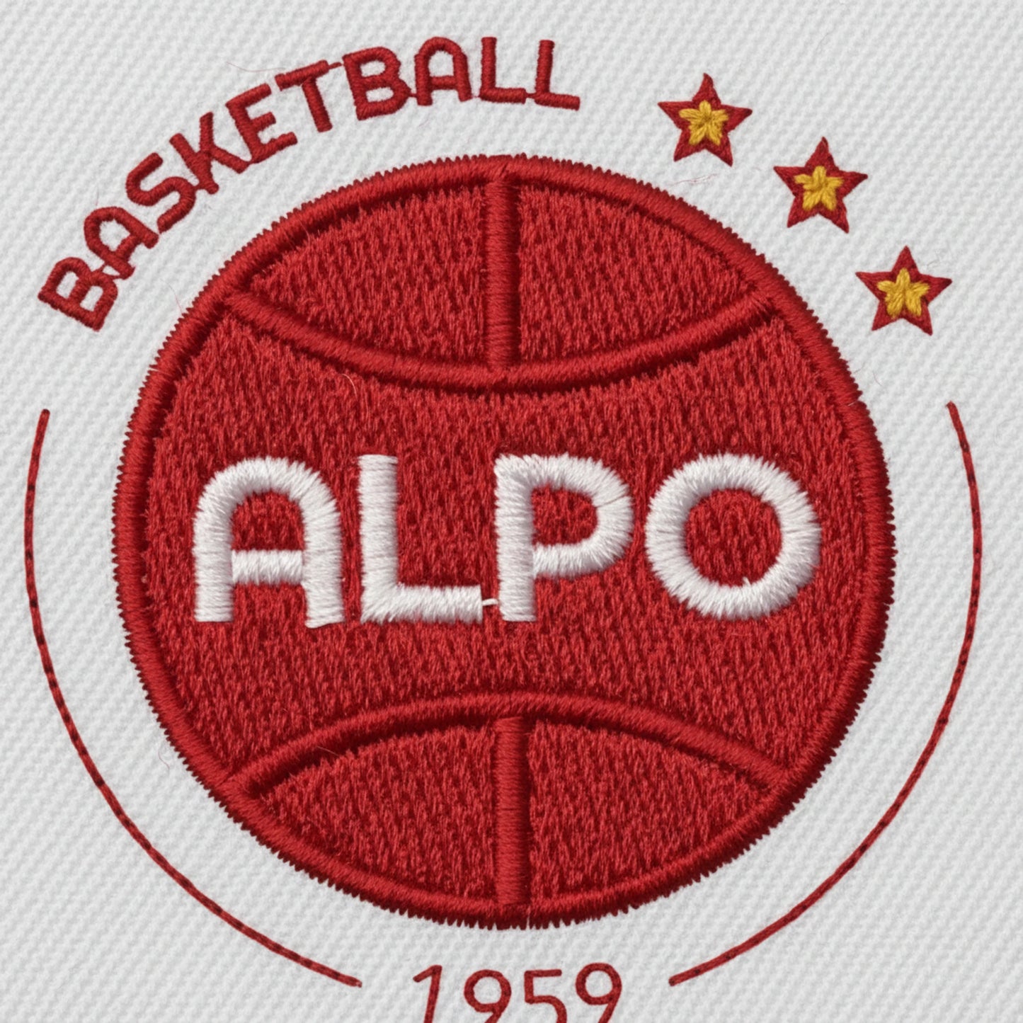 Détail broderie patch Amicale Laique Prayssas Olympique