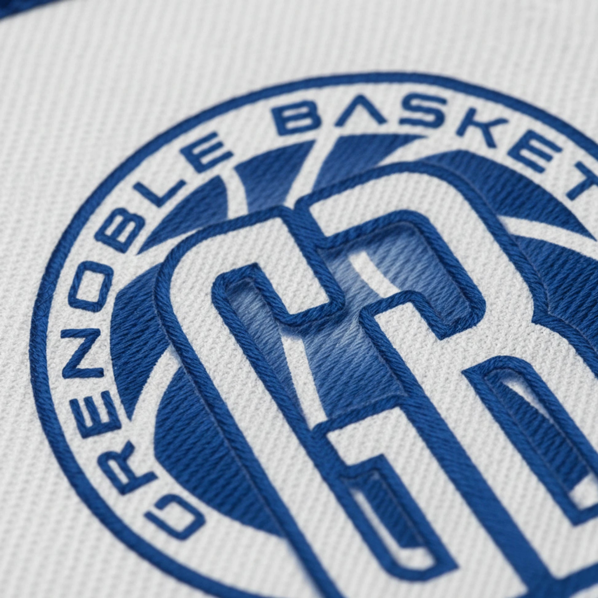 Détail broderie patch Grenoble Basket 38