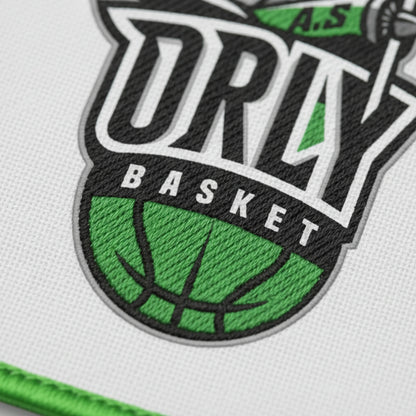 Détail broderie patch Avenir Sportif d'Orly Basket