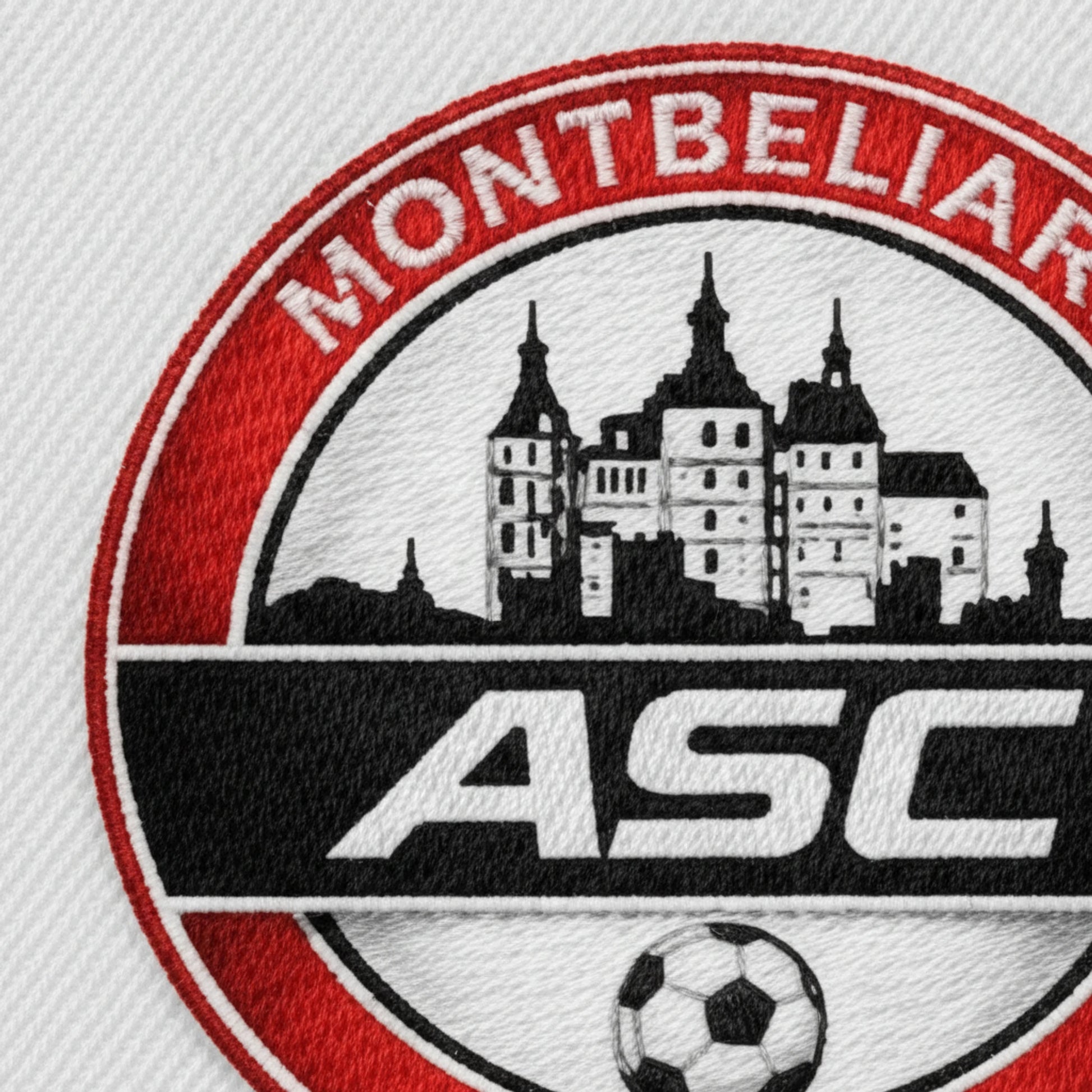 Détail broderie patch A. S. C. DE MONTBELIARD