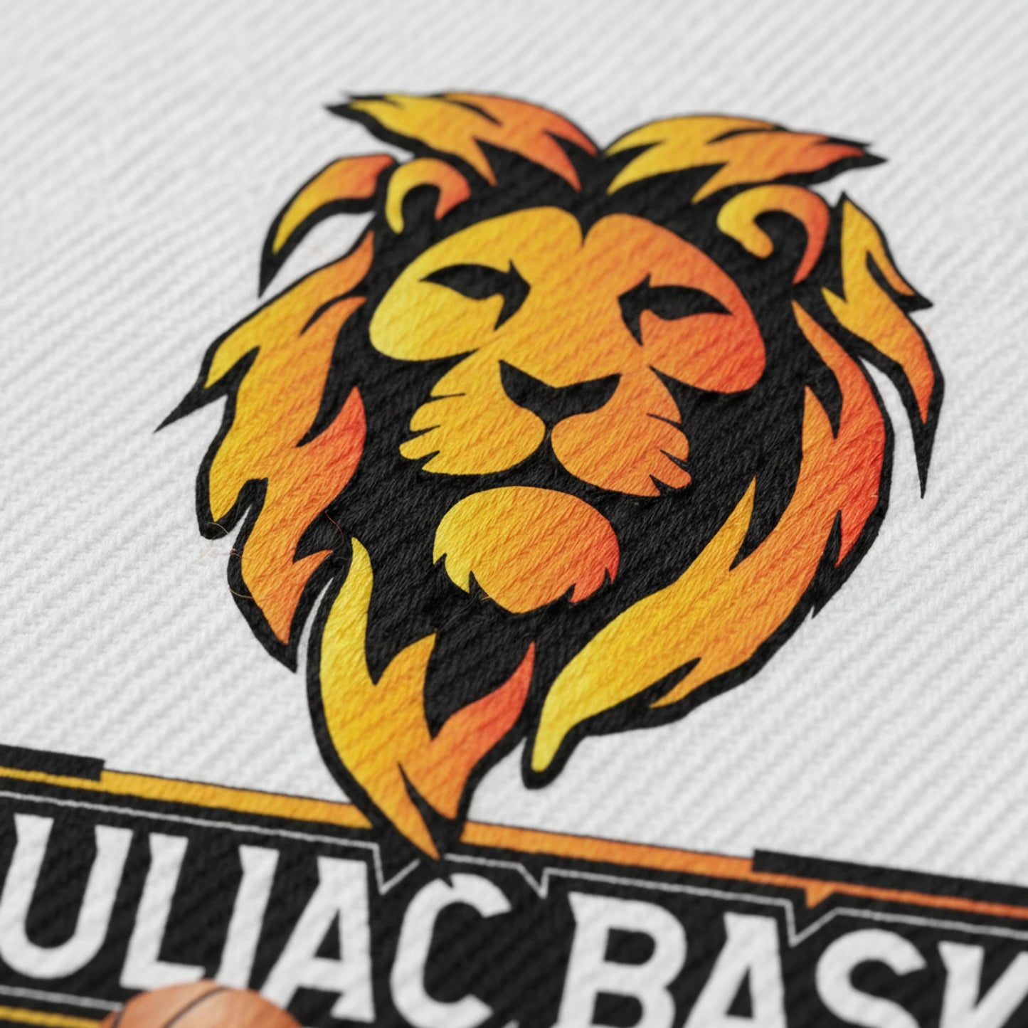 Détail broderie patch Bouliac Basket Club