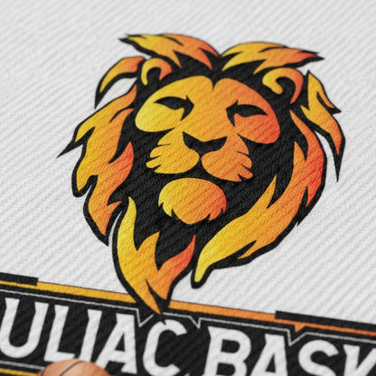 Détail broderie patch Bouliac Basket Club