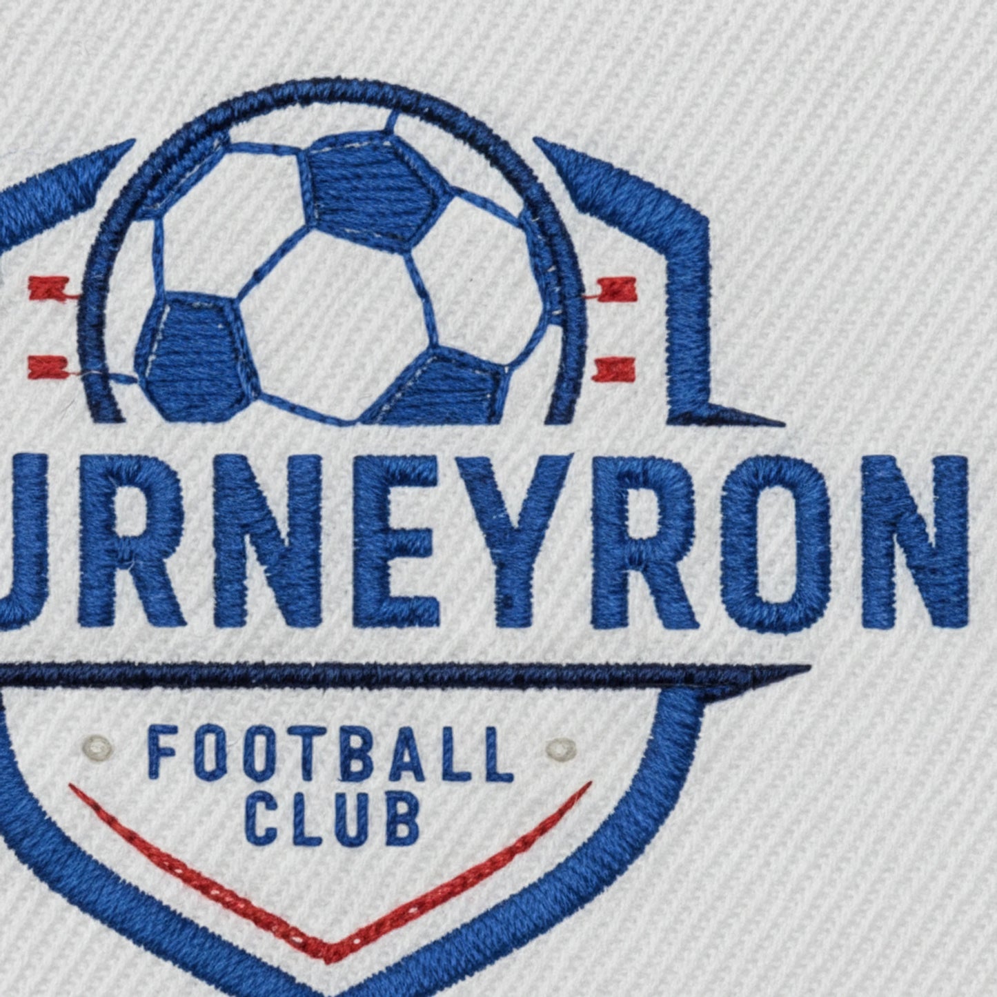 Détail broderie patch FOOTBALL CLUB DE FOURNEYRON