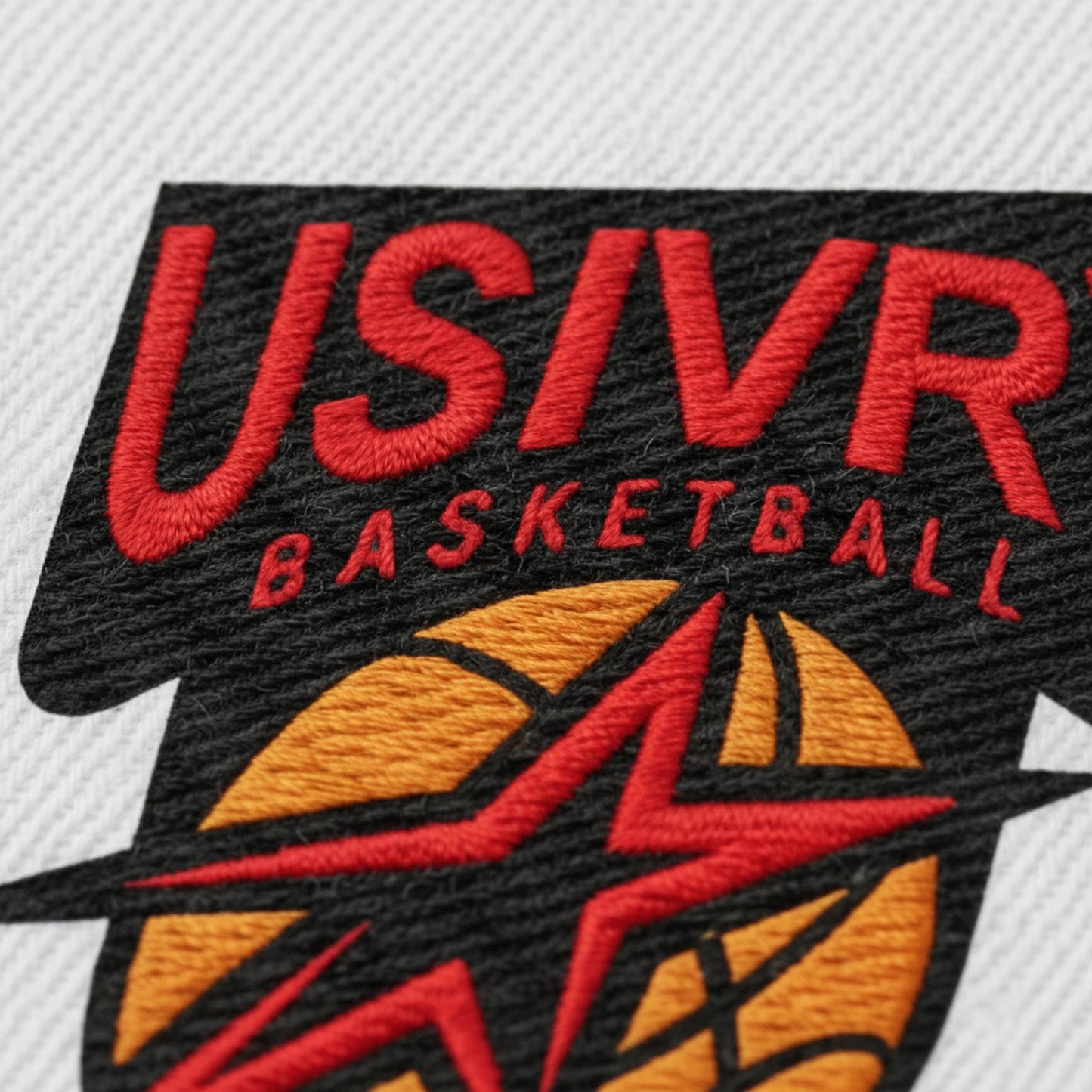 Détail broderie patch Union Sportive Ivry Basketball