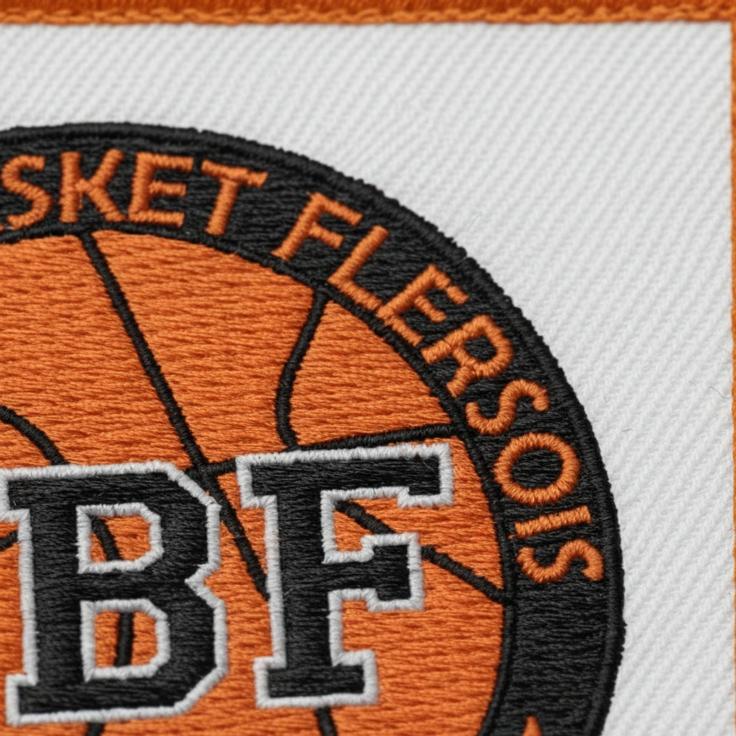 Détail broderie patch Basket Club de Flers
