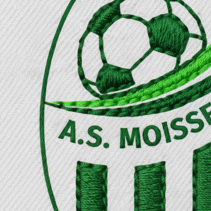 Détail broderie patch A.S. DE MOISSEY