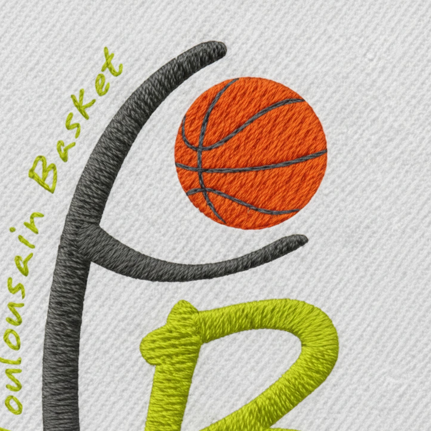Détail broderie patch Ouest Toulousain Basket