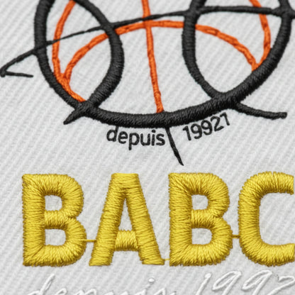 Détail broderie patch BAS Armagnac Basket Club