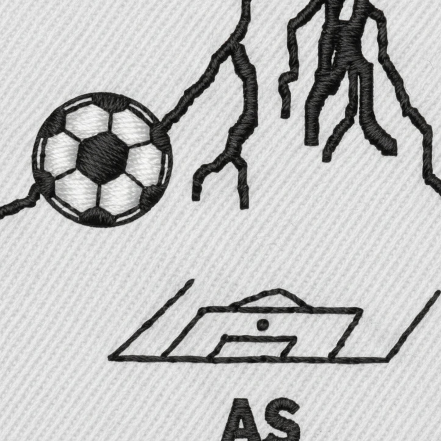 Détail broderie patch A.S. MONTAGNY