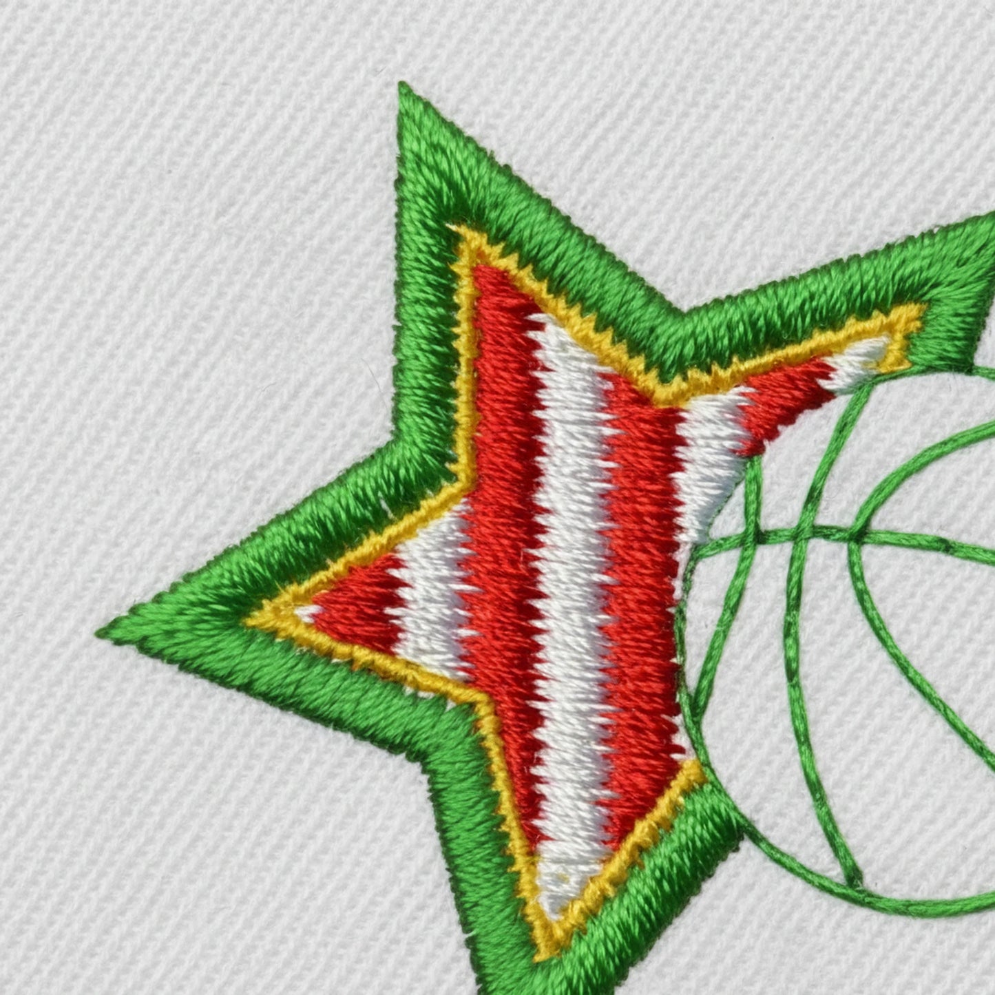 Détail broderie patch Union Saint Bruno Bordeaux