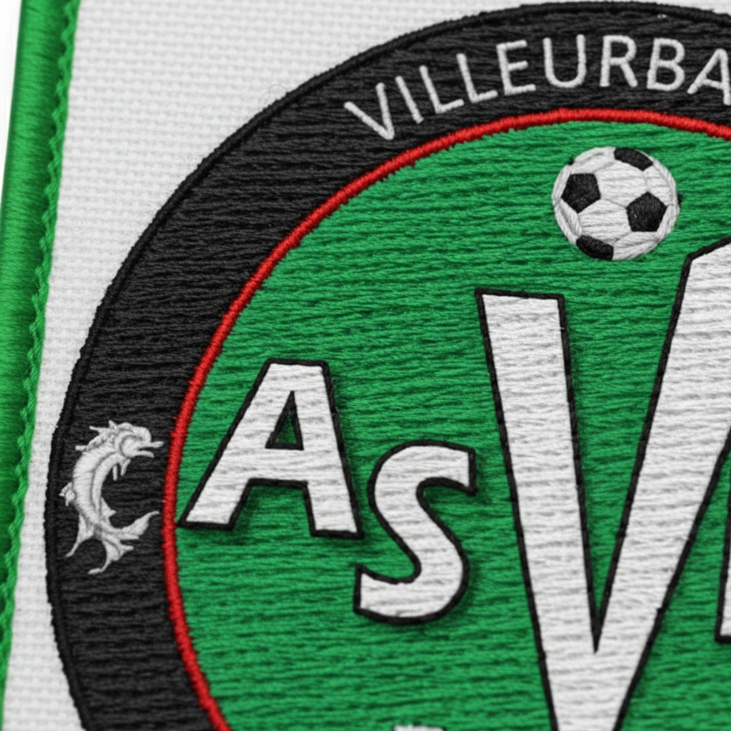 Détail broderie patch A.S. VILLEURBANNE EV. LYONNAIS