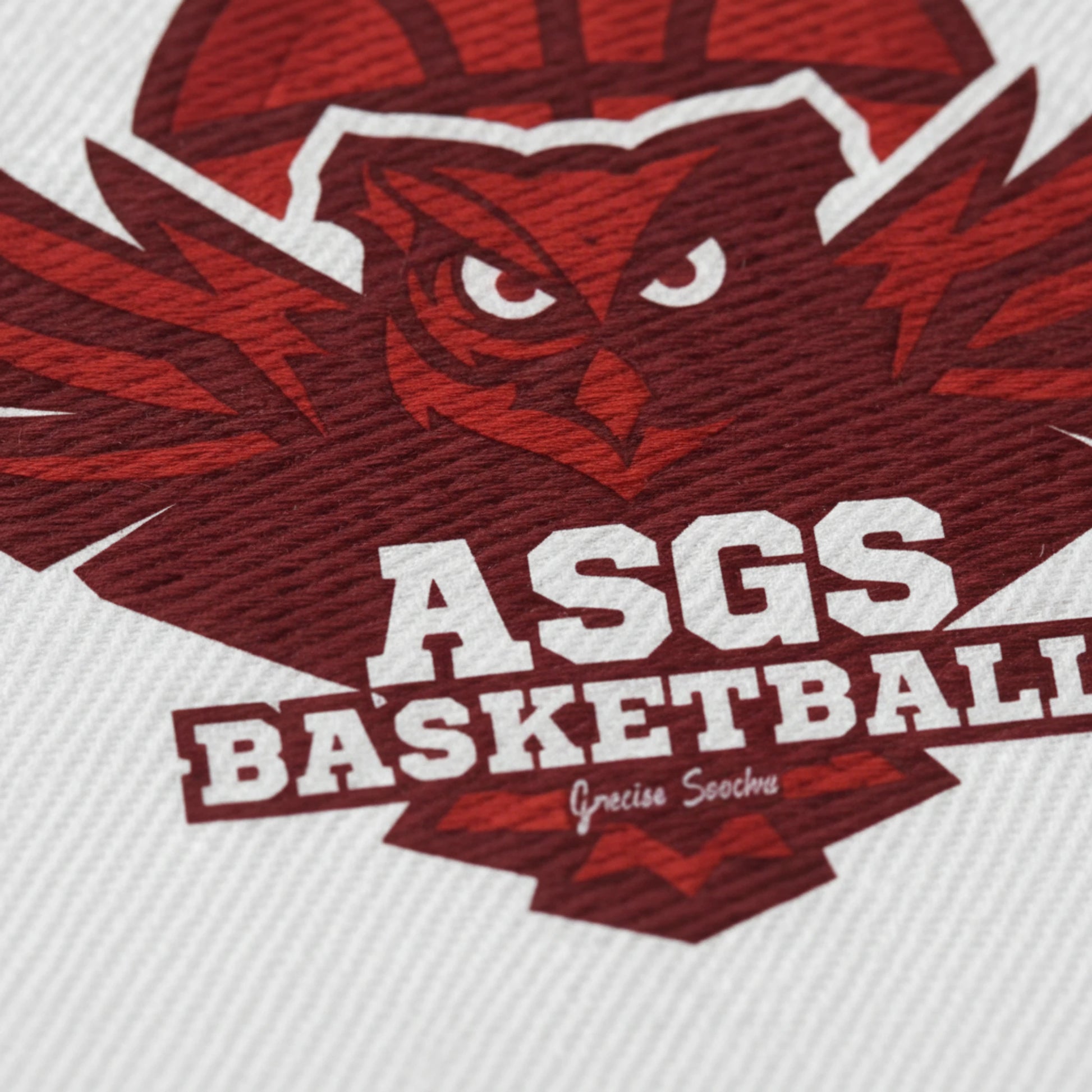 Détail broderie patch As Soucieu Basket