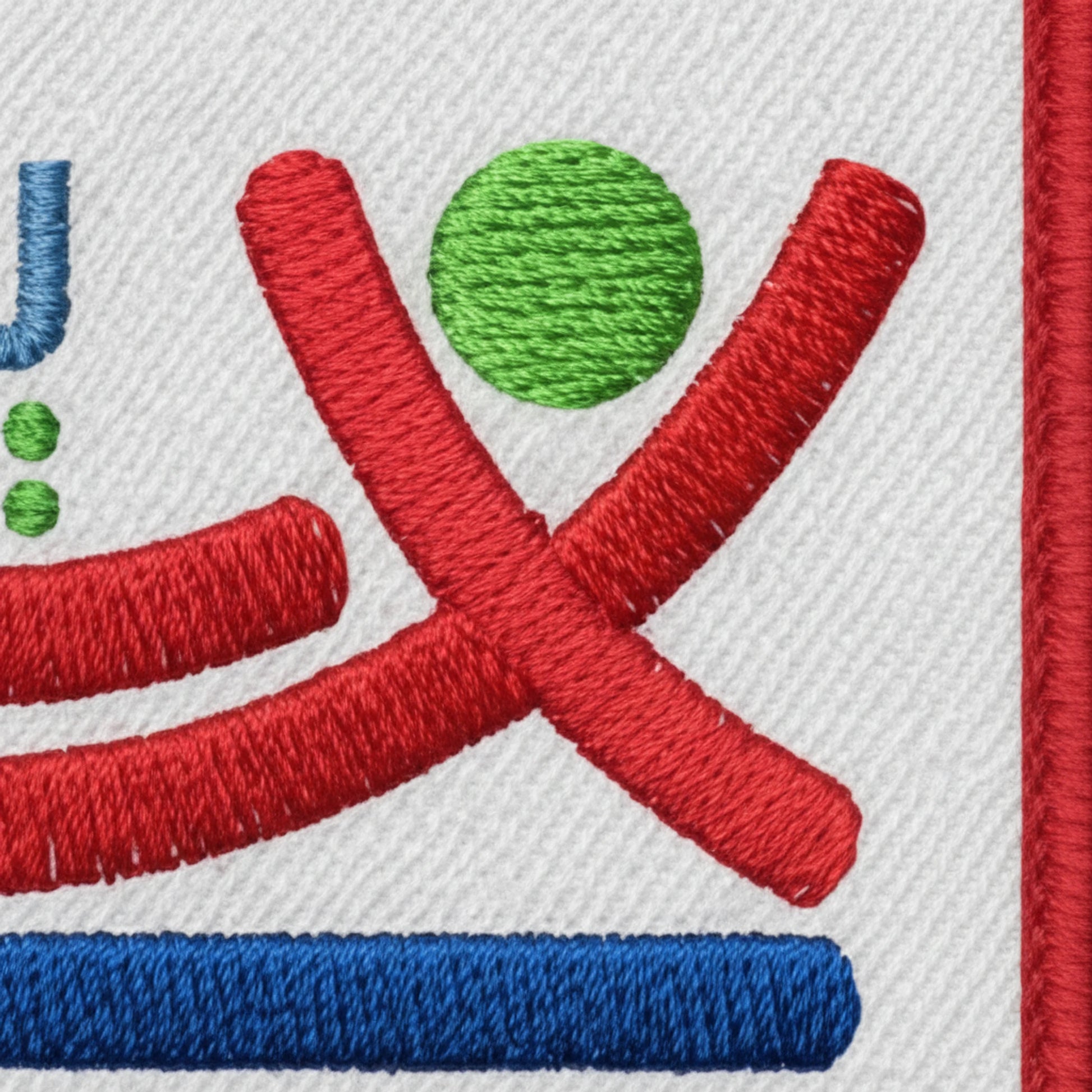 Détail broderie patch AL JISR FAGNIERES