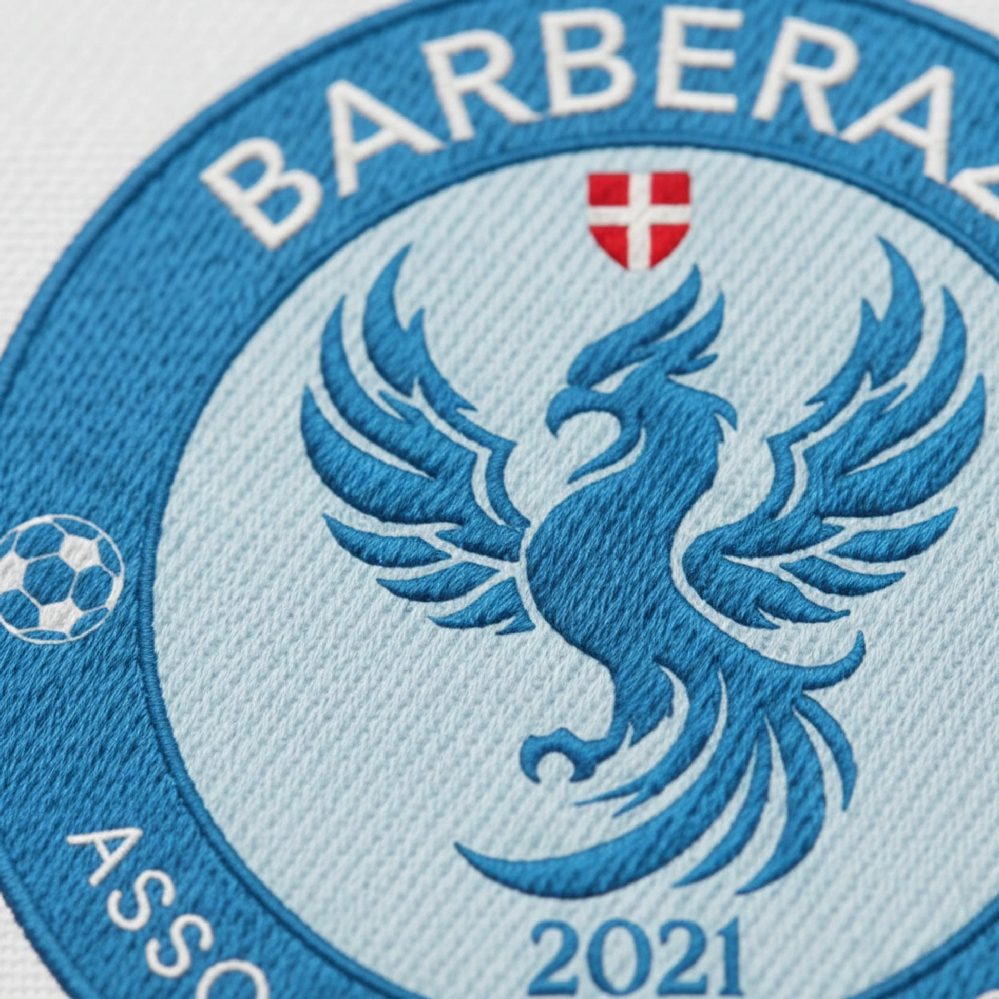 Détail broderie patch A.S. DE BARBERAZ