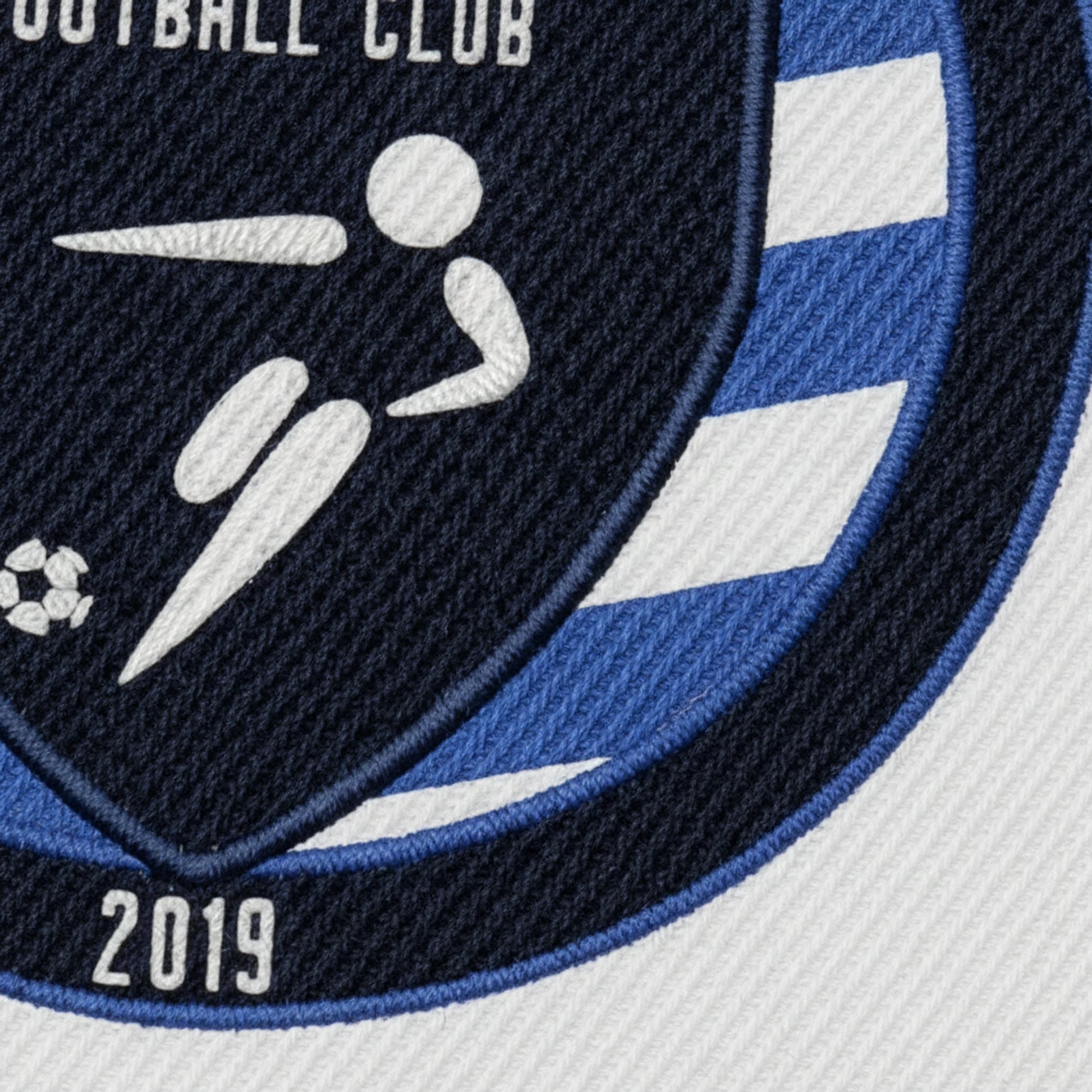 Détail broderie patch ALLEX CHABRILLAN EURRE FOOTBALL CLUB
