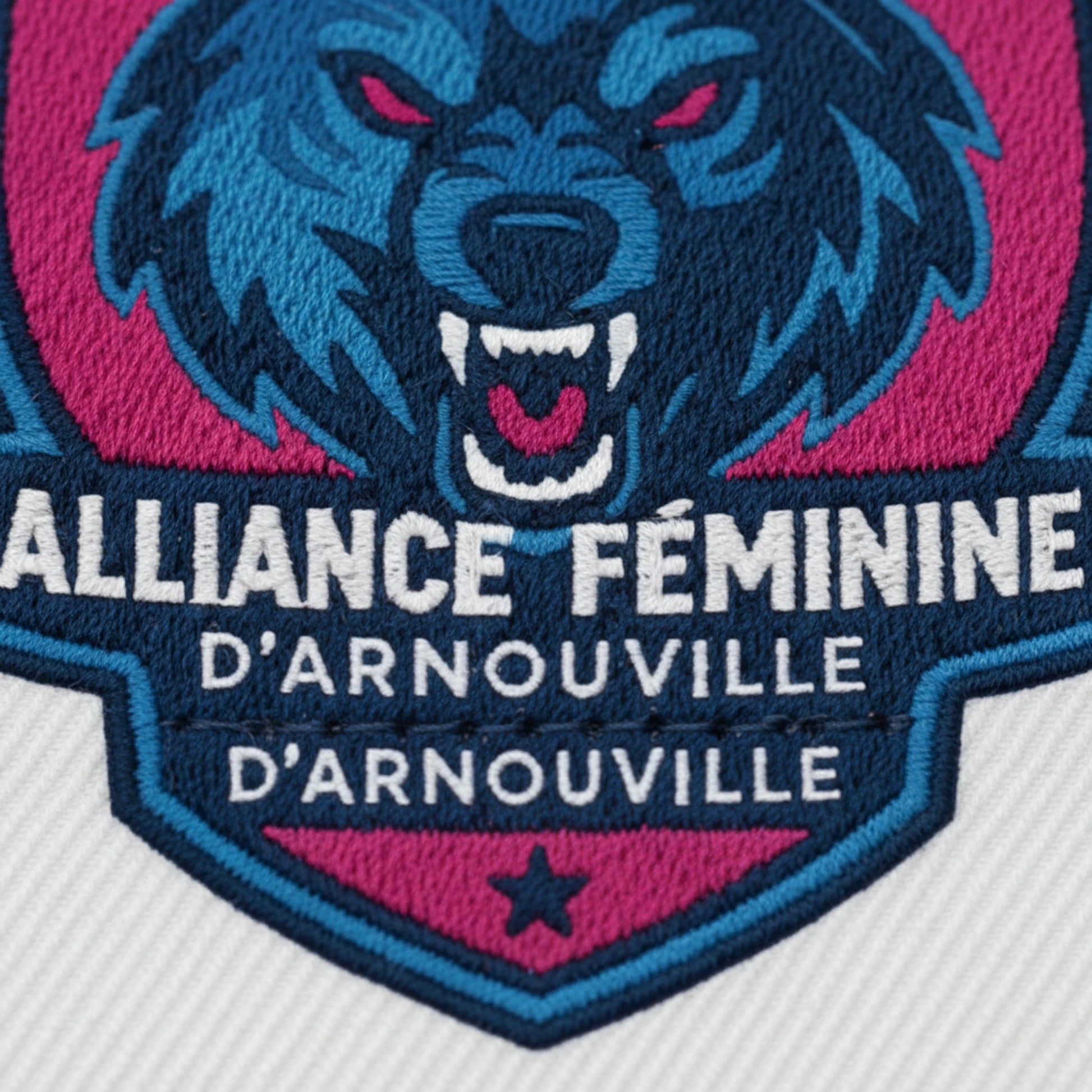 Détail broderie patch ALLIANCE FEMININE D'ARNOUVILLE
