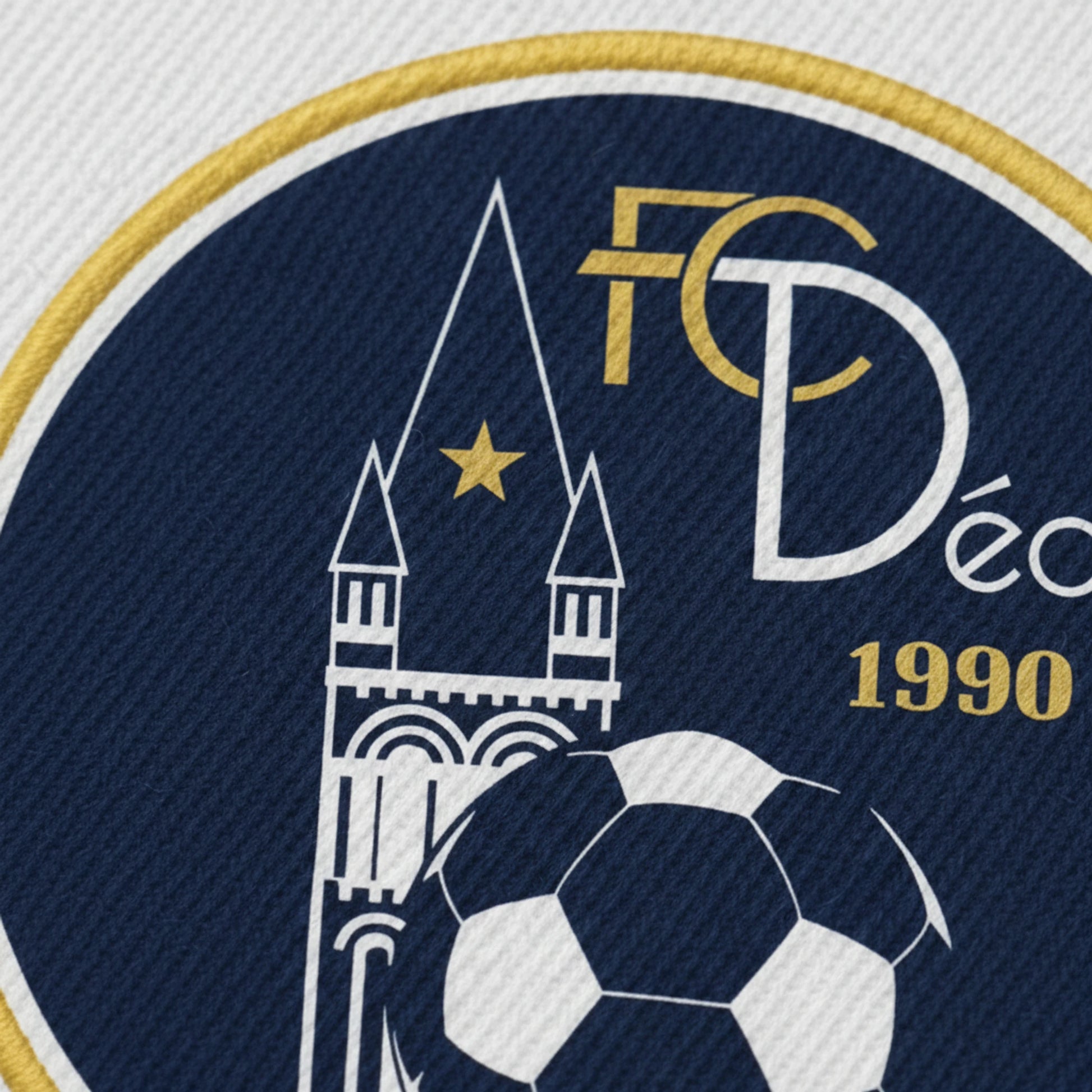 Détail broderie patch FC Deolois Deols